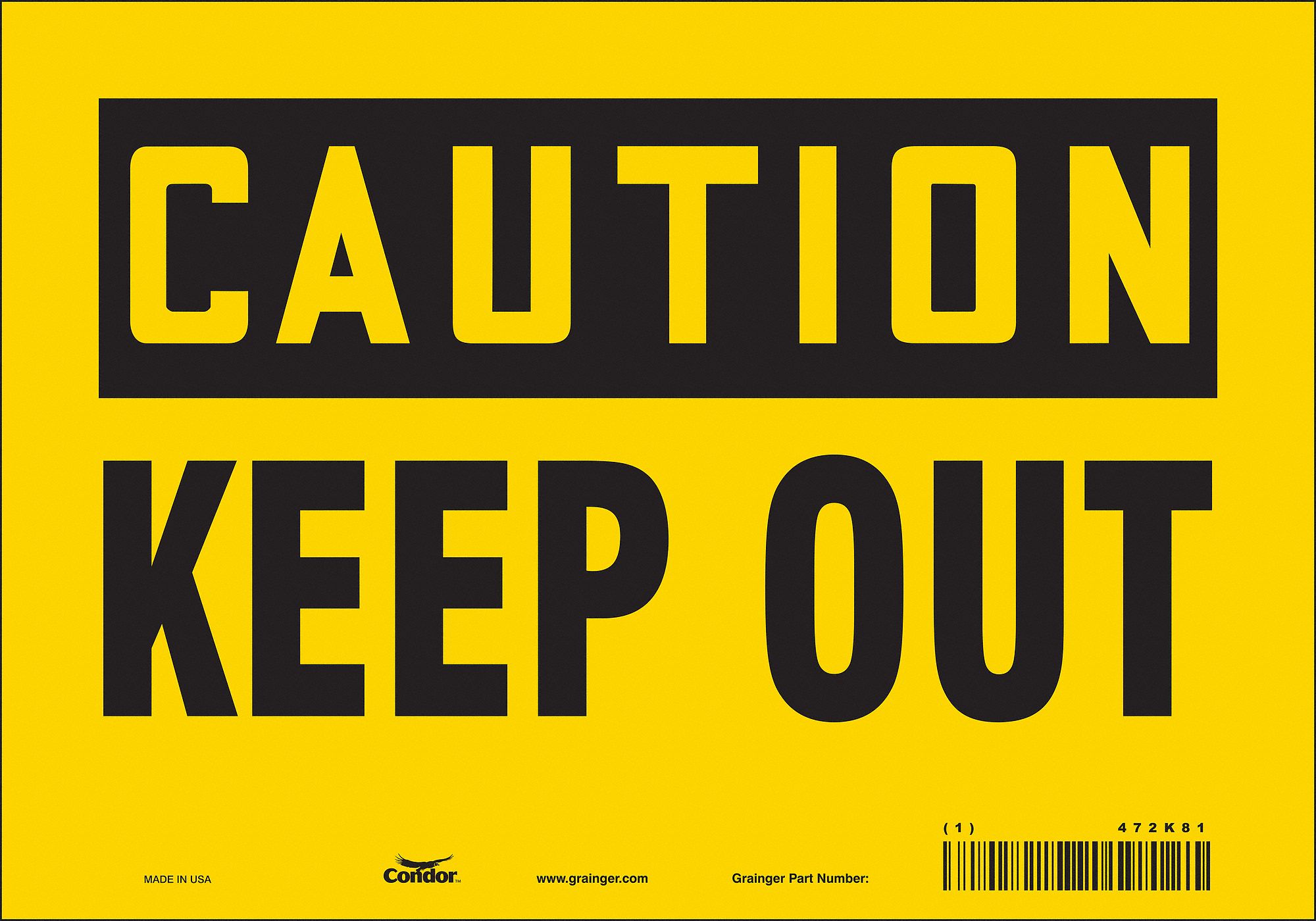 Safety Sign: Vinyl, Adhesive Sign Mounting, 7 in x 10 in Nominal Sign Size, Not Retroreflective