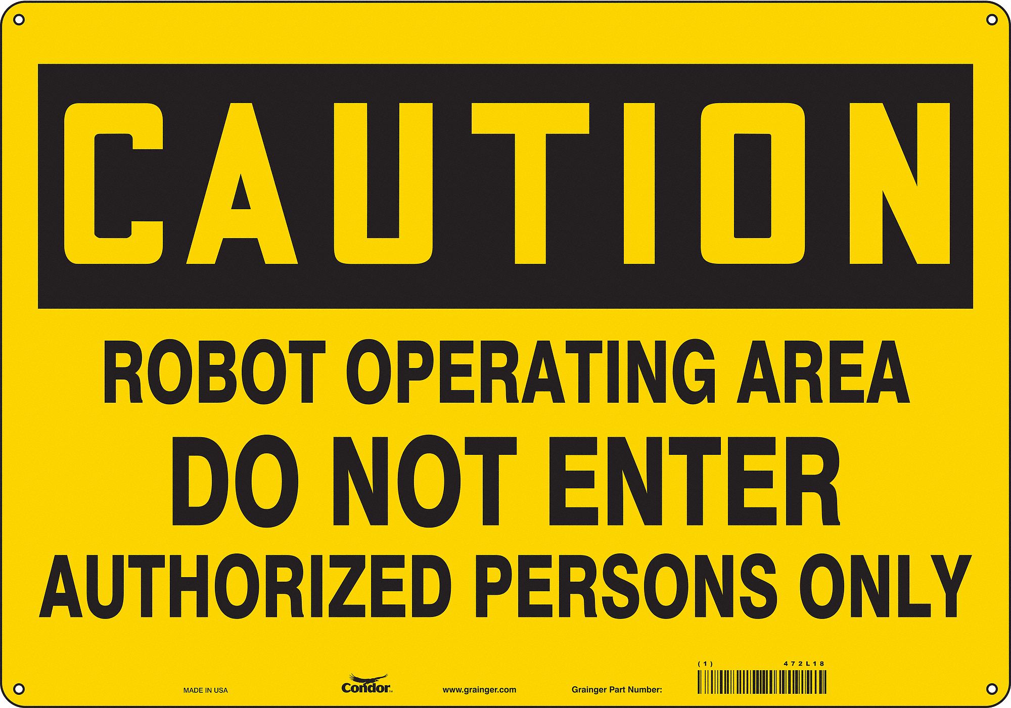 Safety Sign, 14 in x 20 in, Aluminum