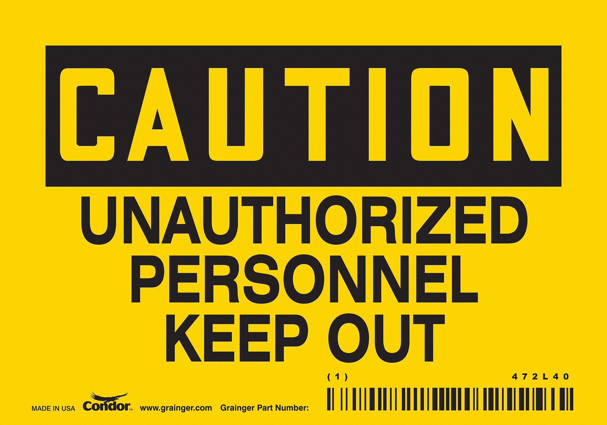 Safety Sign: Vinyl, Adhesive Sign Mounting, 3 1/2 in x 5 in Nominal Sign Size, Not Retroreflective