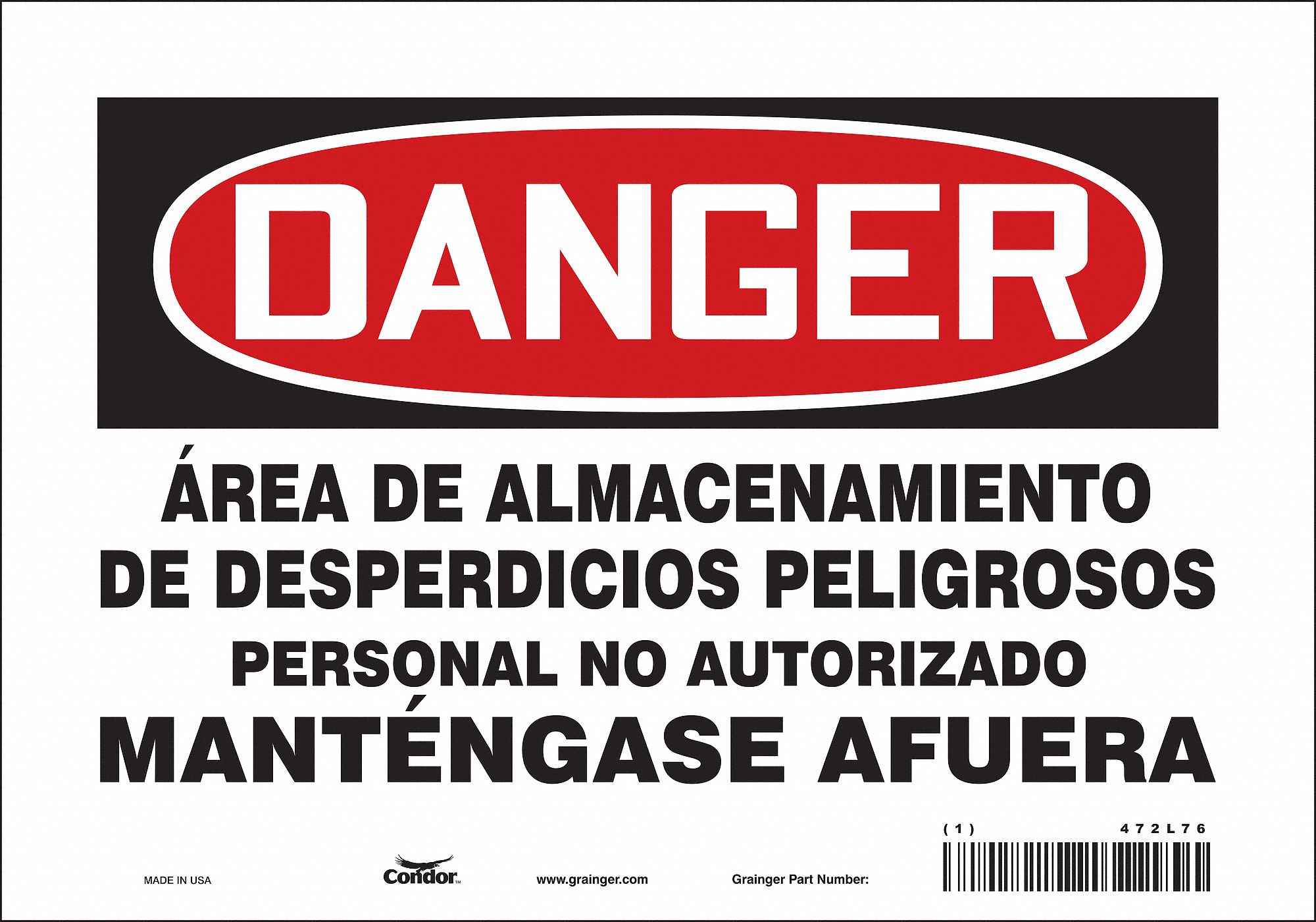 Safety Sign: Vinyl, Adhesive Sign Mounting, 7 in x 10 in Nominal Sign Size, Not Retroreflective