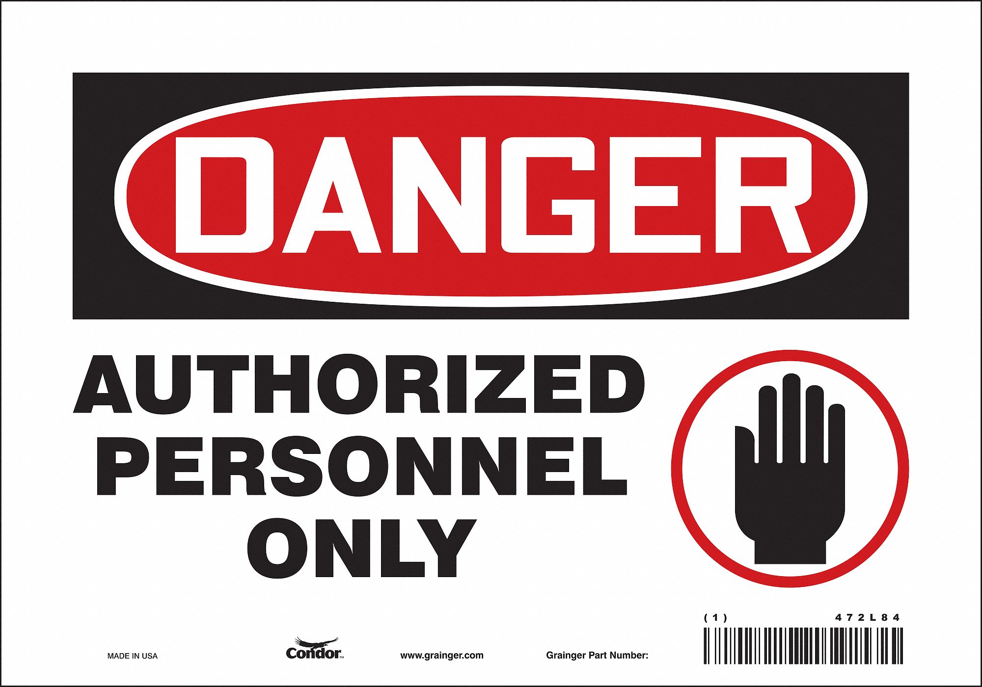 Safety Sign: Vinyl, Adhesive Sign Mounting, 7 in x 10 in Nominal Sign Size, Not Retroreflective