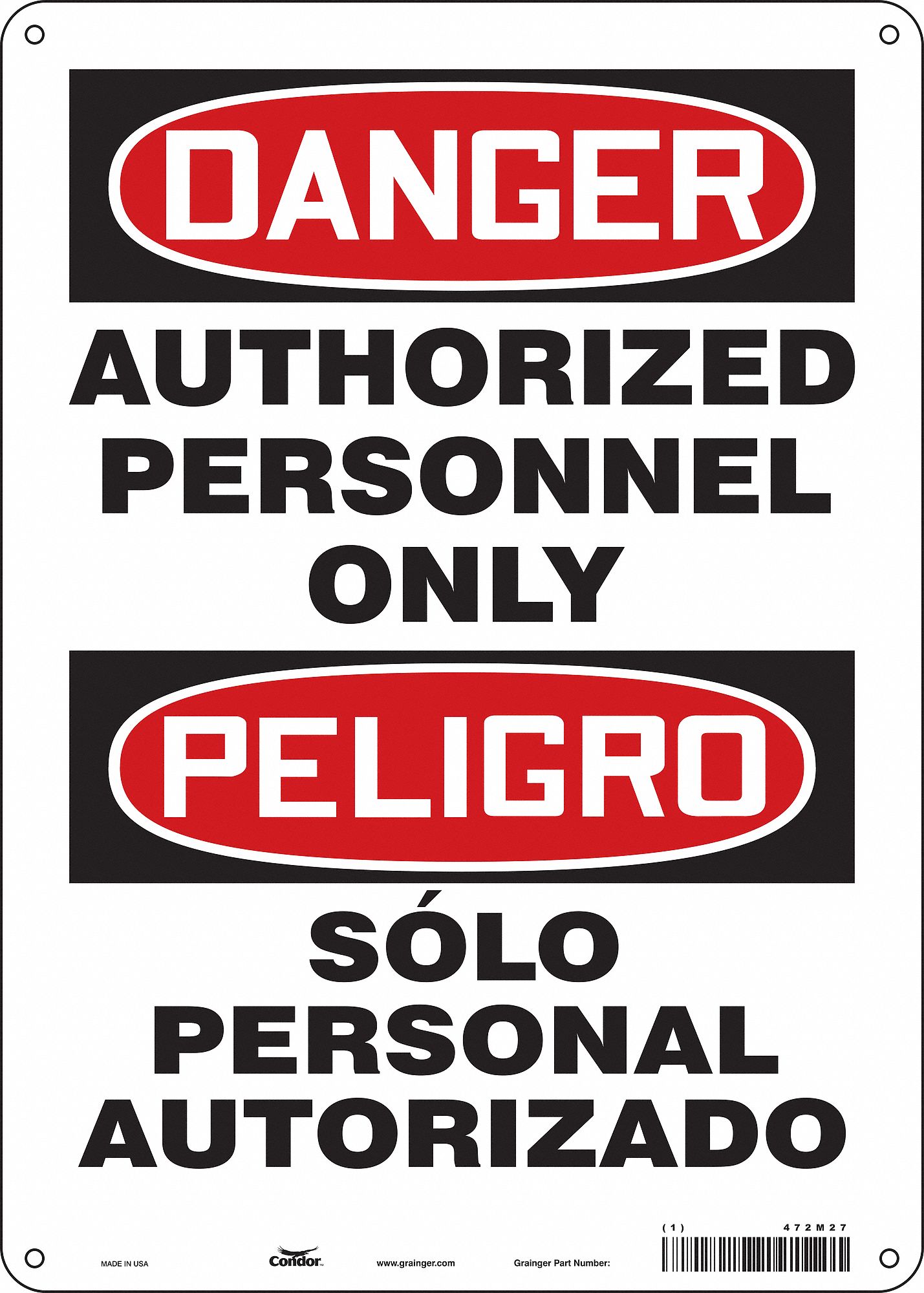 Safety Sign: Vinyl, Adhesive Sign Mounting, 14 in x 10 in Nominal Sign Size, Not Retroreflective