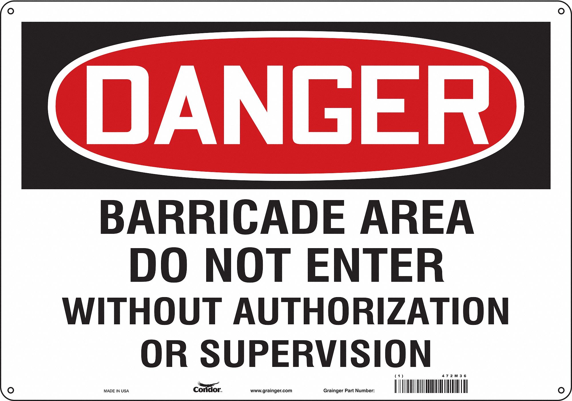 Safety Sign, 14 in x 20 in, Aluminum