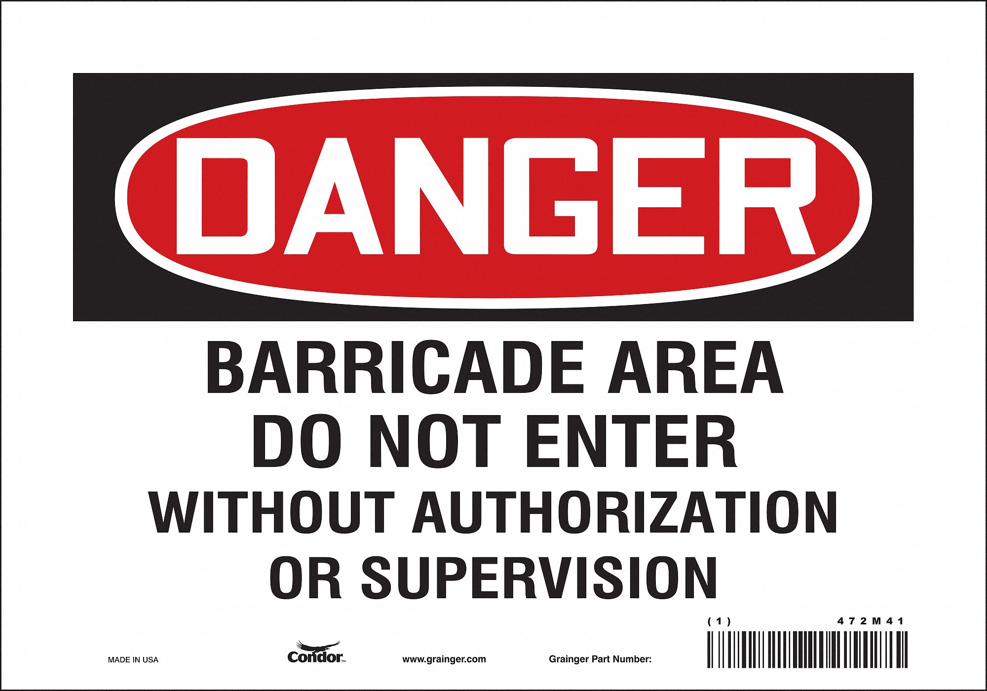 Safety Sign: Vinyl, Adhesive Sign Mounting, 7 in x 10 in Nominal Sign Size, Not Retroreflective