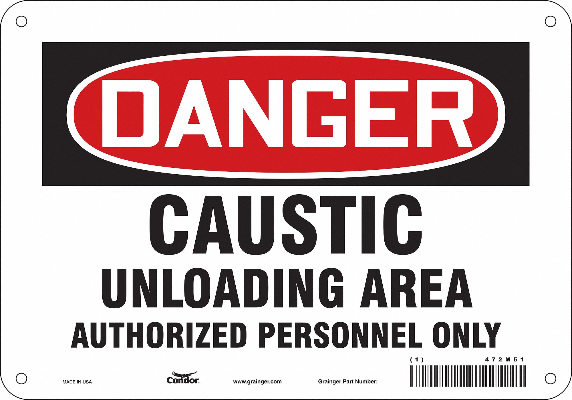 Safety Sign: Aluminum, Mounting Holes Sign Mounting, 7 in x 10 in Nominal Sign Size, 0.032 in Thick