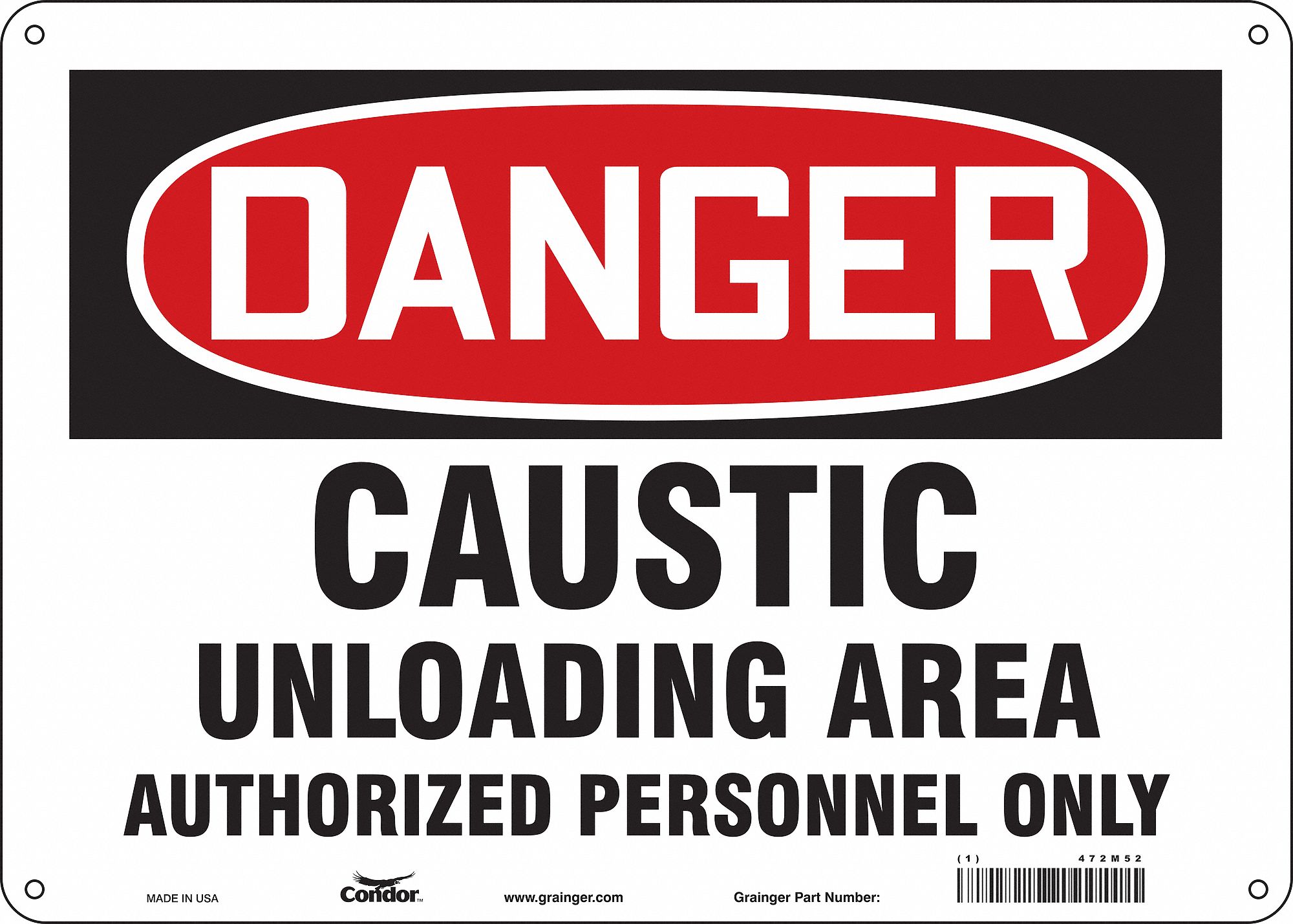 Safety Sign: Aluminum, Mounting Holes Sign Mounting, 10 in x 14 in Nominal Sign Size, 0.032 in Thick