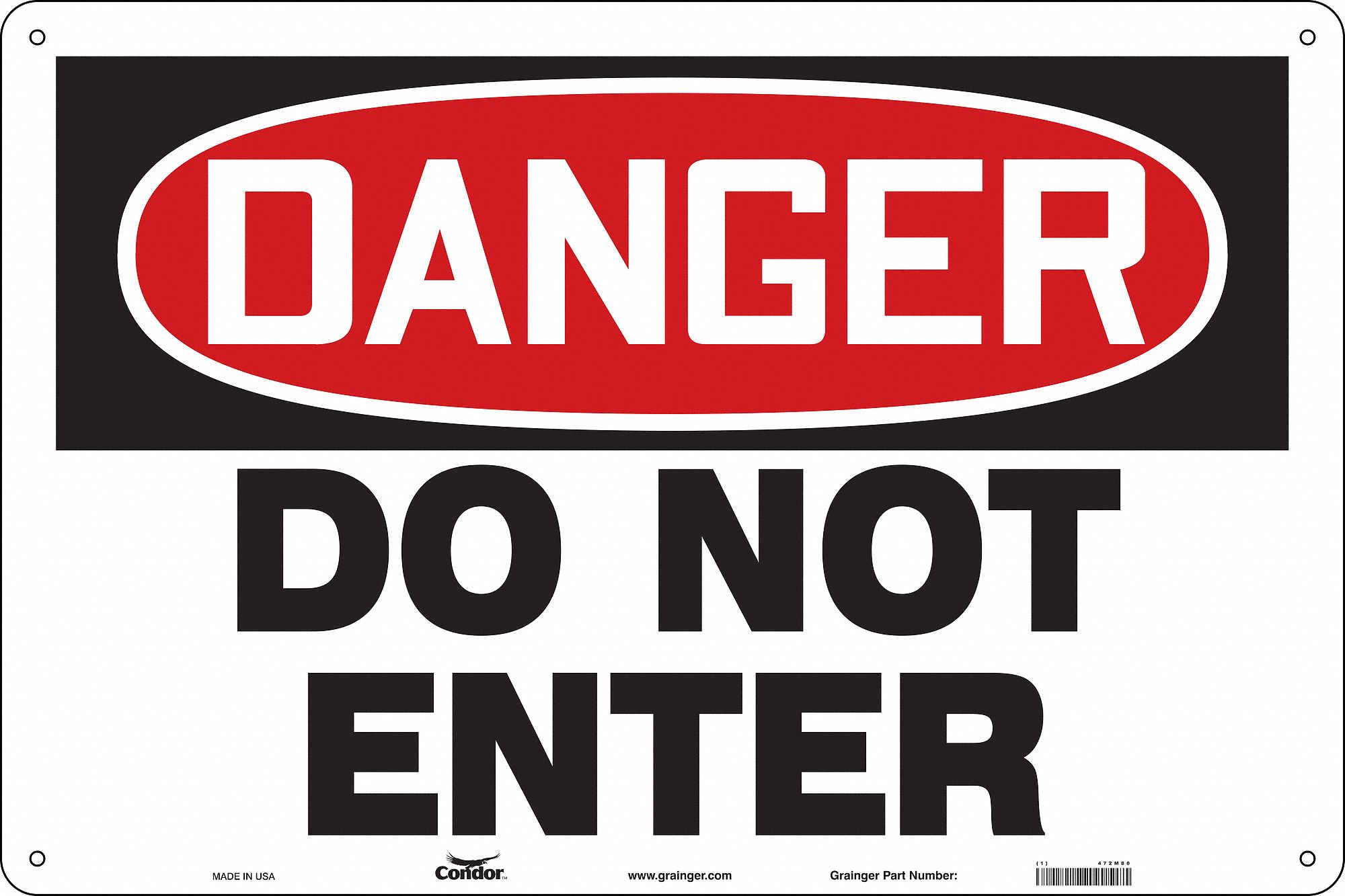 Safety Sign, 24 in x 36 in, Polyethylene