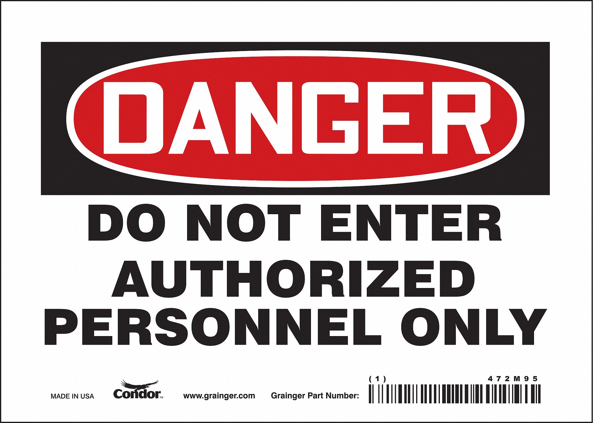 Safety Sign: Vinyl, Adhesive Sign Mounting, 5 in x 7 in Nominal Sign Size, Not Retroreflective, Wall