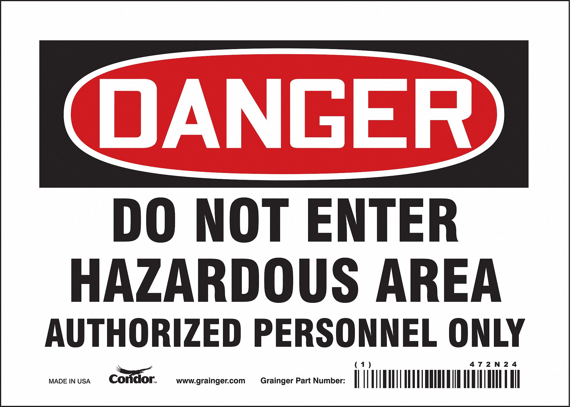 Safety Sign: Vinyl, Adhesive Sign Mounting, 5 in x 7 in Nominal Sign Size, Not Retroreflective