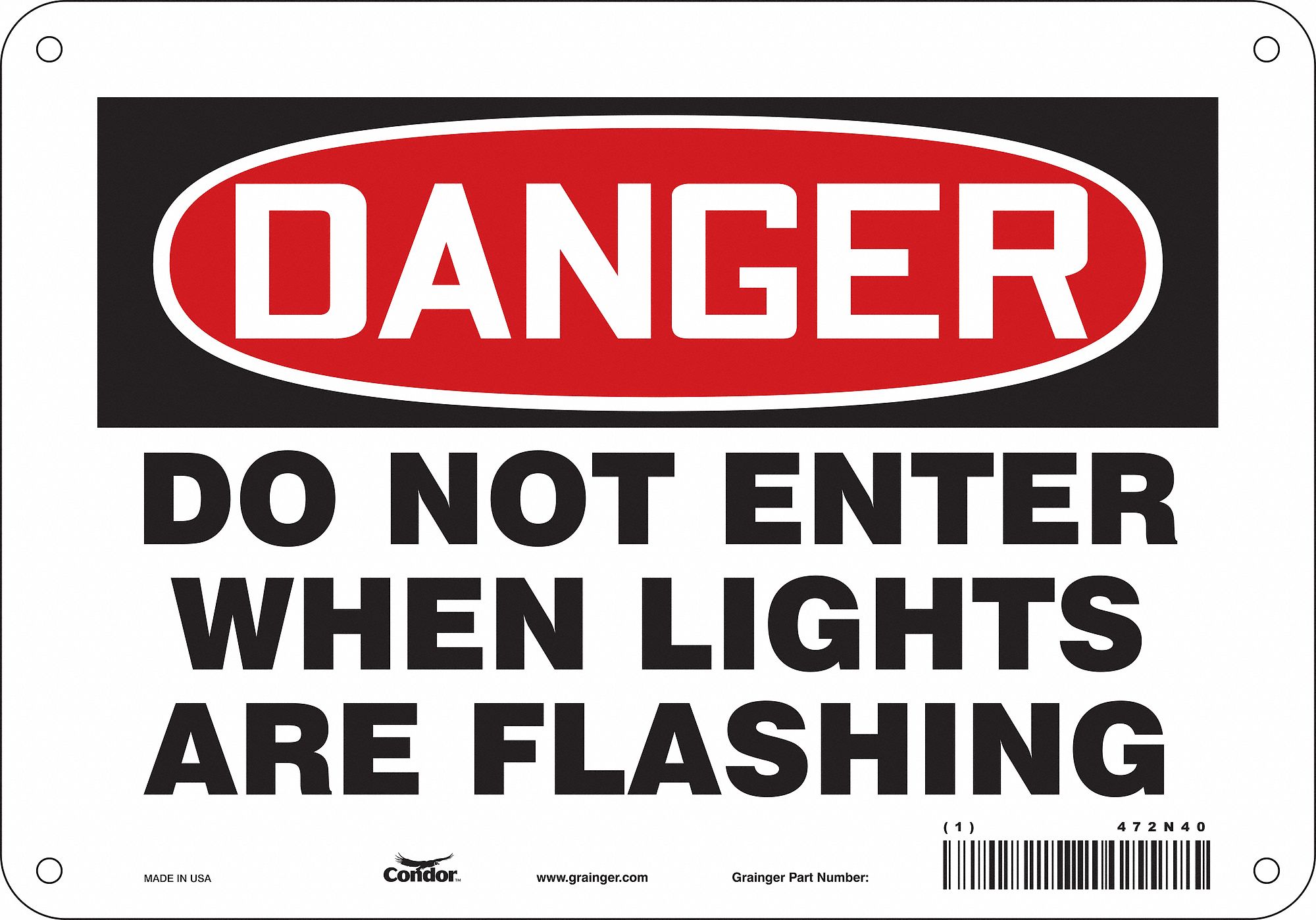 Safety Sign: Aluminum, Mounting Holes Sign Mounting, 7 in x 10 in Nominal Sign Size, 0.032 in Thick