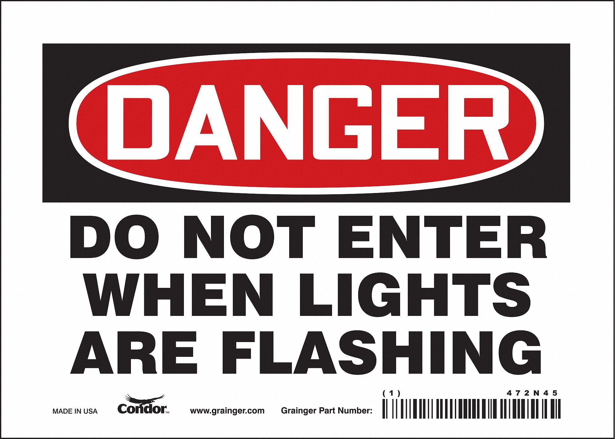 Safety Sign: Vinyl, Adhesive Sign Mounting, 5 in x 7 in Nominal Sign Size, Not Retroreflective, Wall
