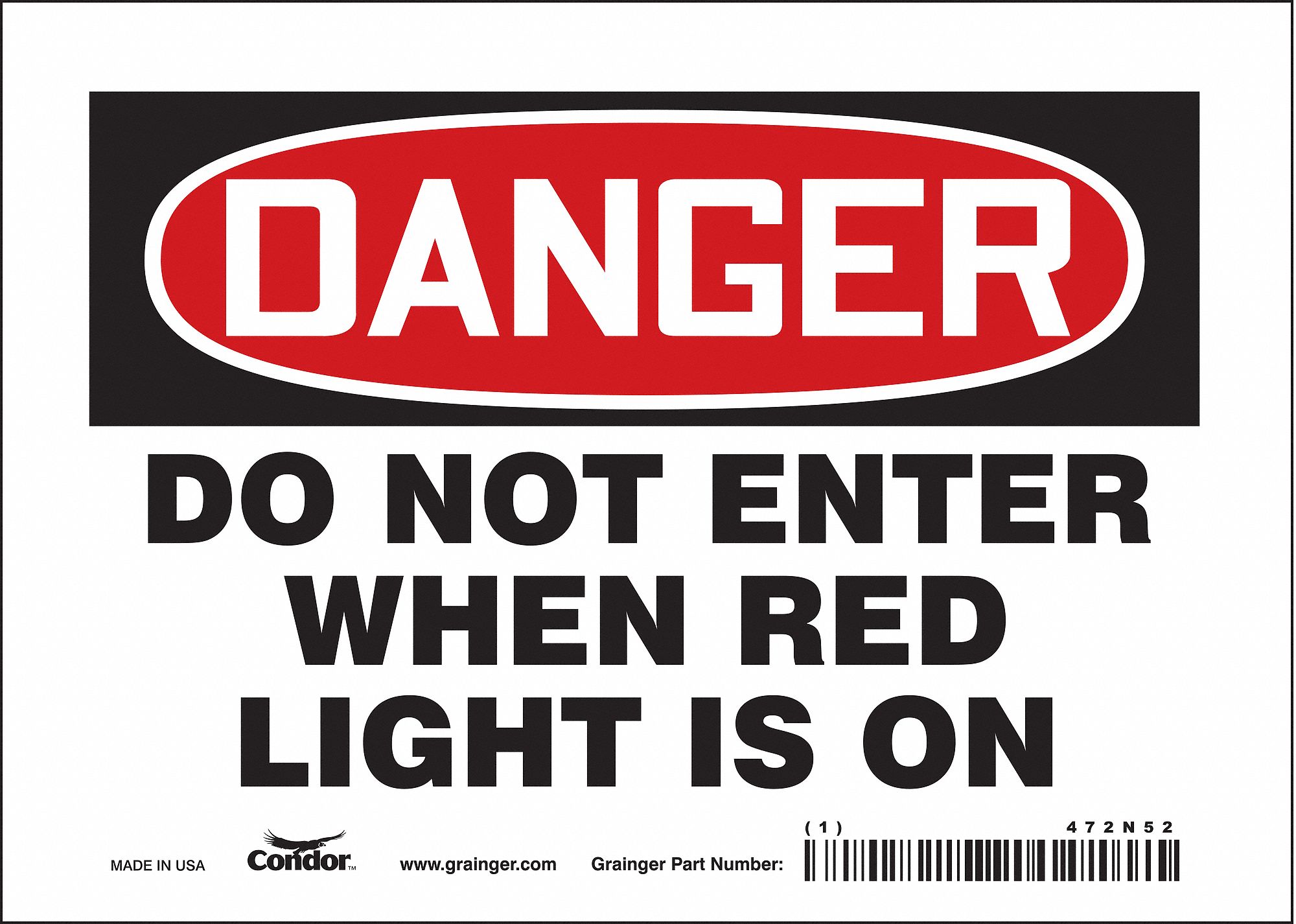 Safety Sign: Vinyl, Adhesive Sign Mounting, 5 in x 7 in Nominal Sign Size, Not Retroreflective, Wall