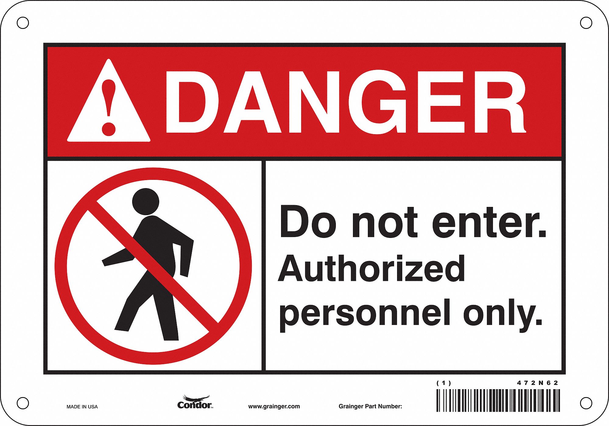 PANNEAU SECURITE,7PO X 10PO,ALUMINIUM