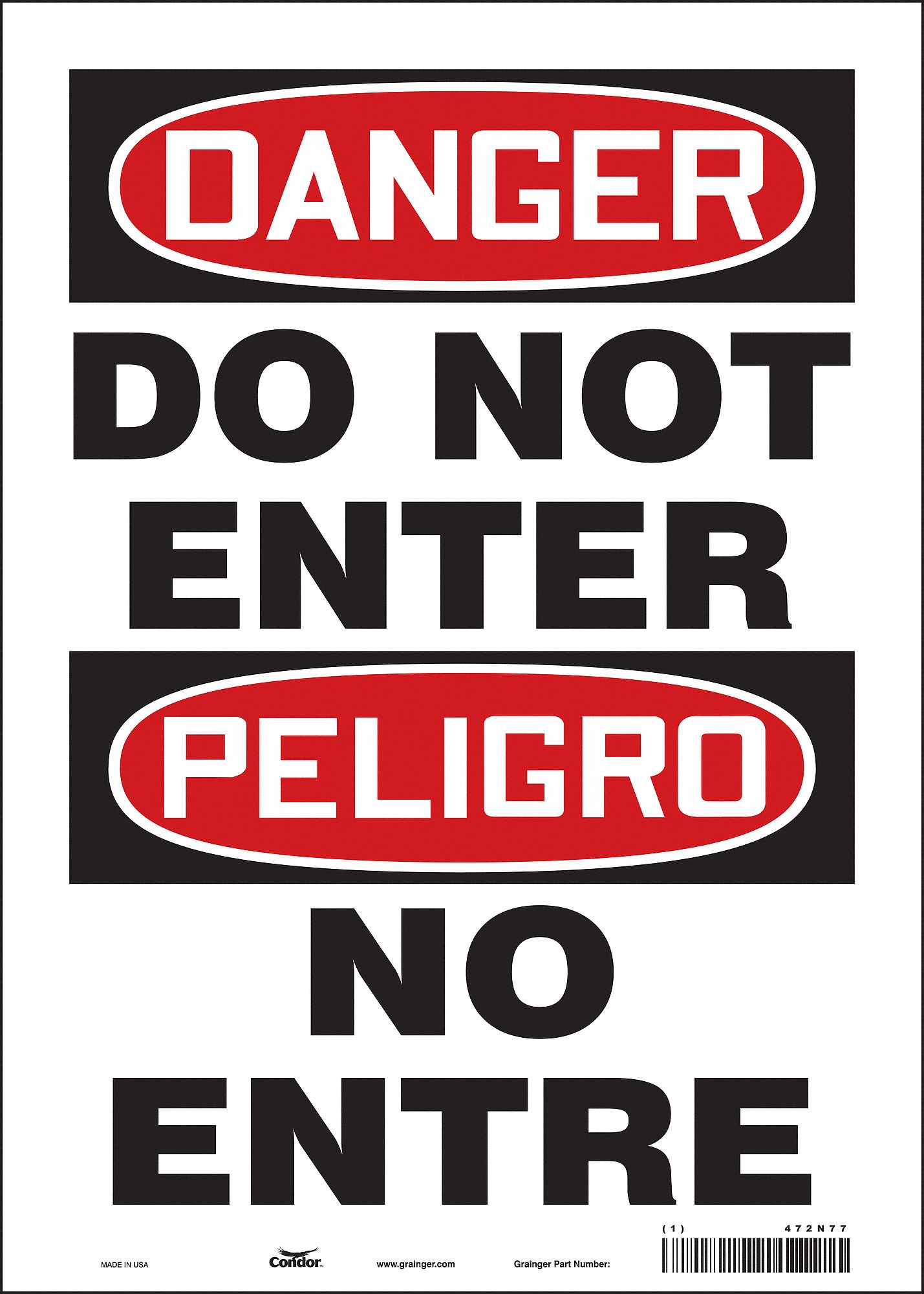 Safety Sign: Vinyl, Adhesive Sign Mounting, 14 in x 10 in Nominal Sign Size, Not Retroreflective