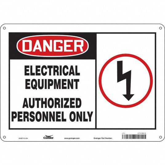 Condor Safety Sign, Sign Format Ansi Osha Format, Electrical Equipment 