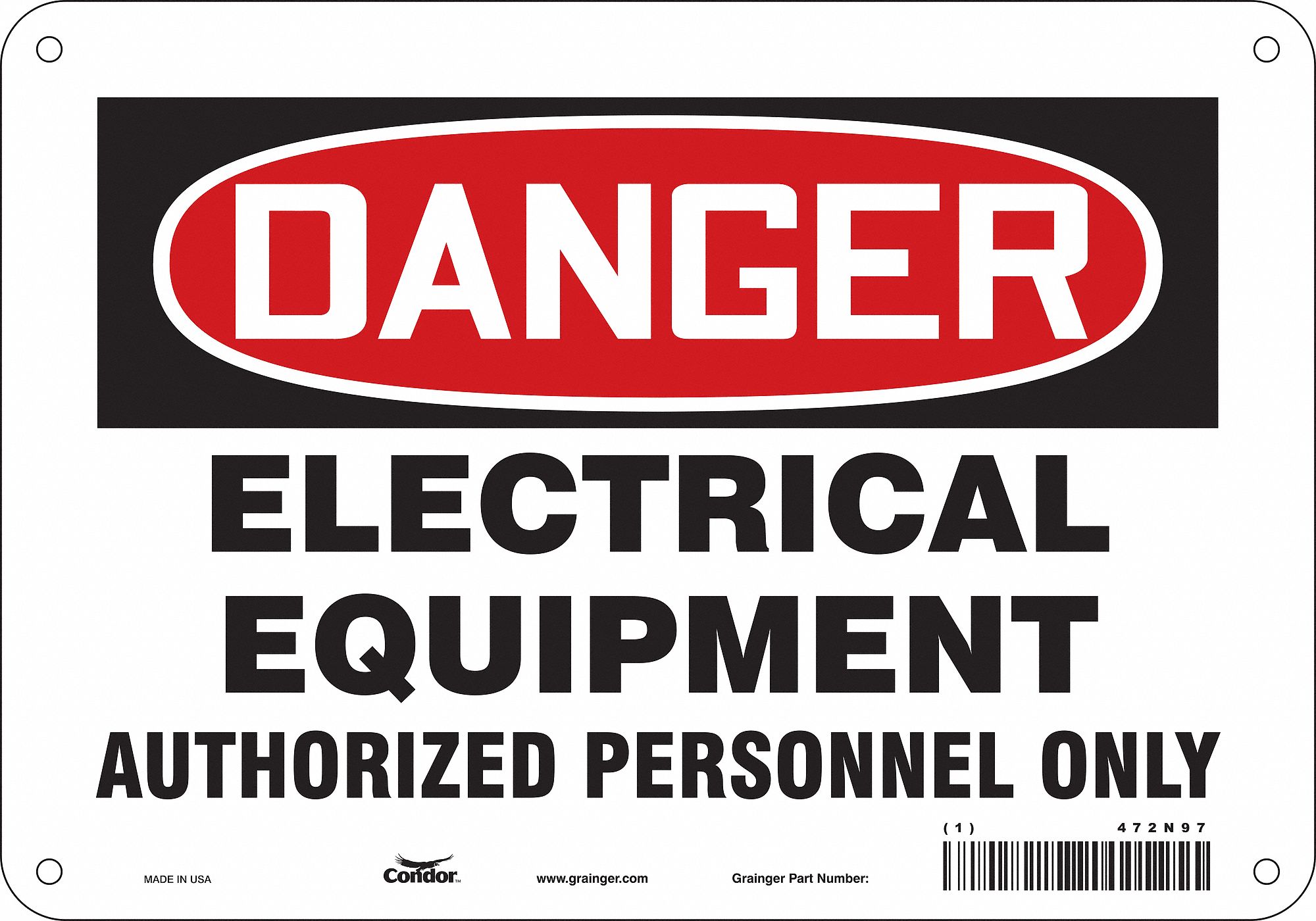 PANNEAU SECURITE,7PO X 10PO,POLYETHYLENE