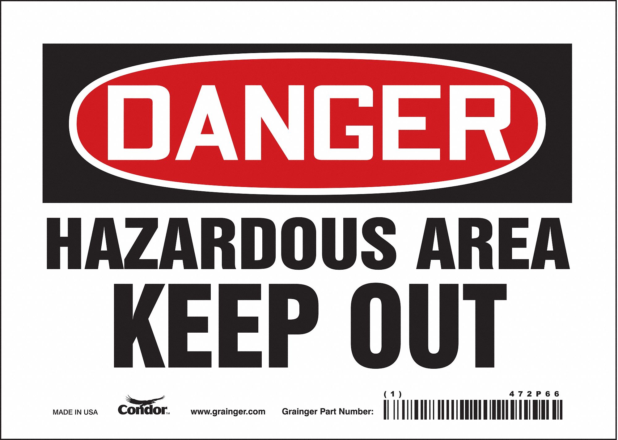 Safety Sign: Vinyl, Adhesive Sign Mounting, 5 in x 7 in Nominal Sign Size, Not Retroreflective