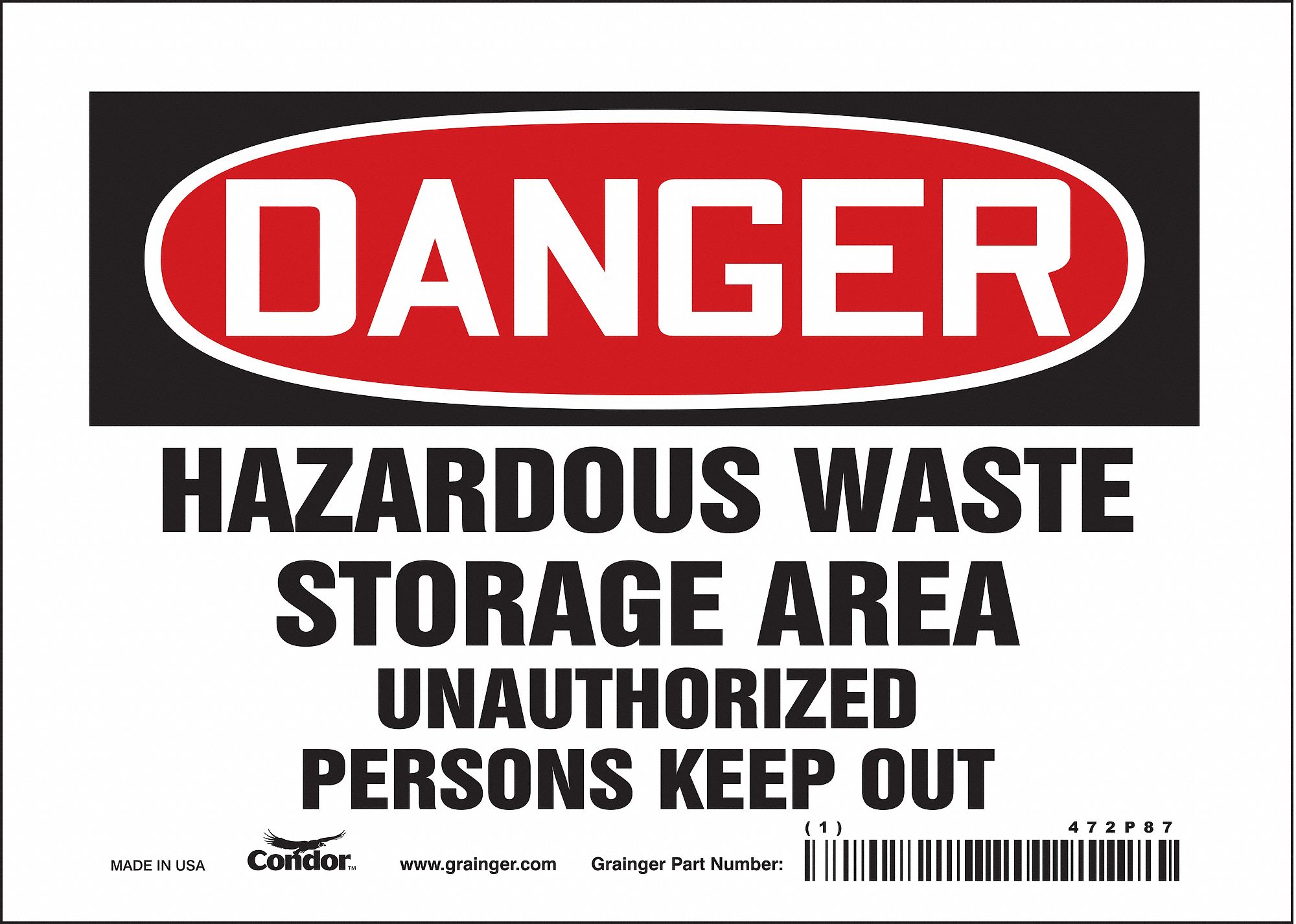Safety Sign: Vinyl, Adhesive Sign Mounting, 5 in x 7 in Nominal Sign Size, Not Retroreflective, Wall