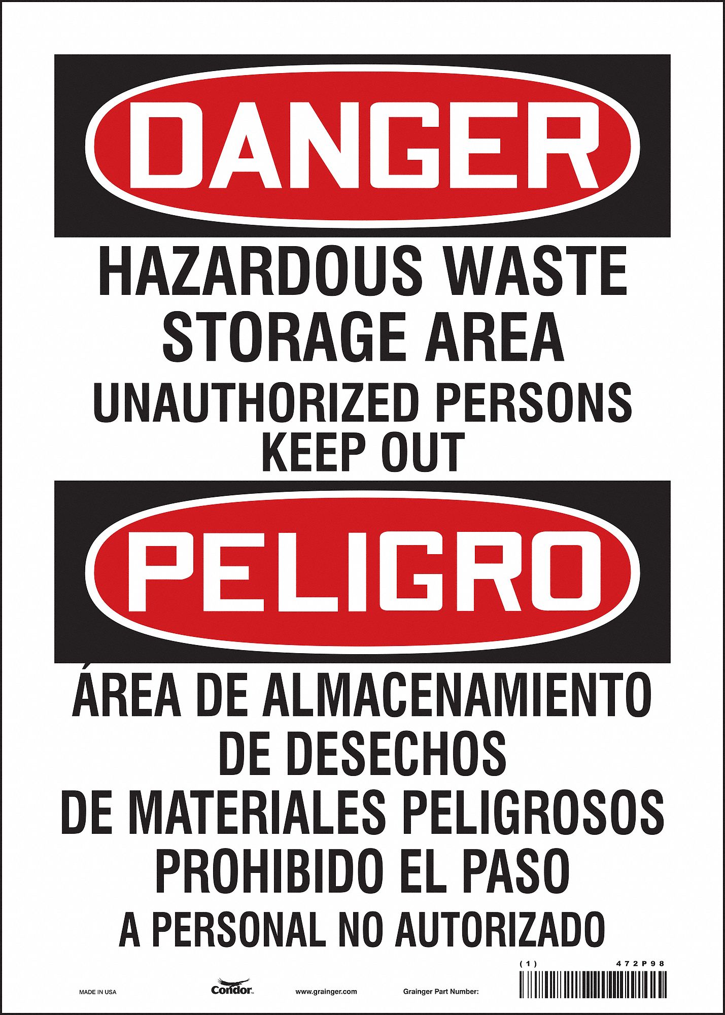 Safety Sign: Vinyl, Adhesive Sign Mounting, 14 in x 10 in Nominal Sign Size, Not Retroreflective