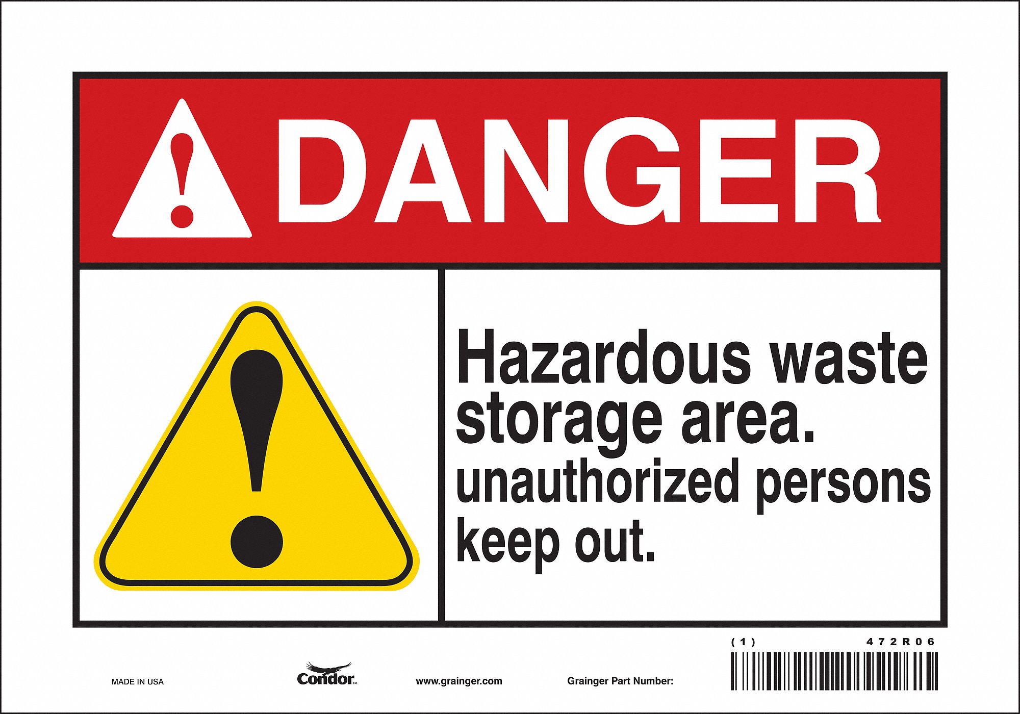 Safety Sign: Vinyl, Adhesive Sign Mounting, 7 in x 10 in Nominal Sign Size, Not Retroreflective