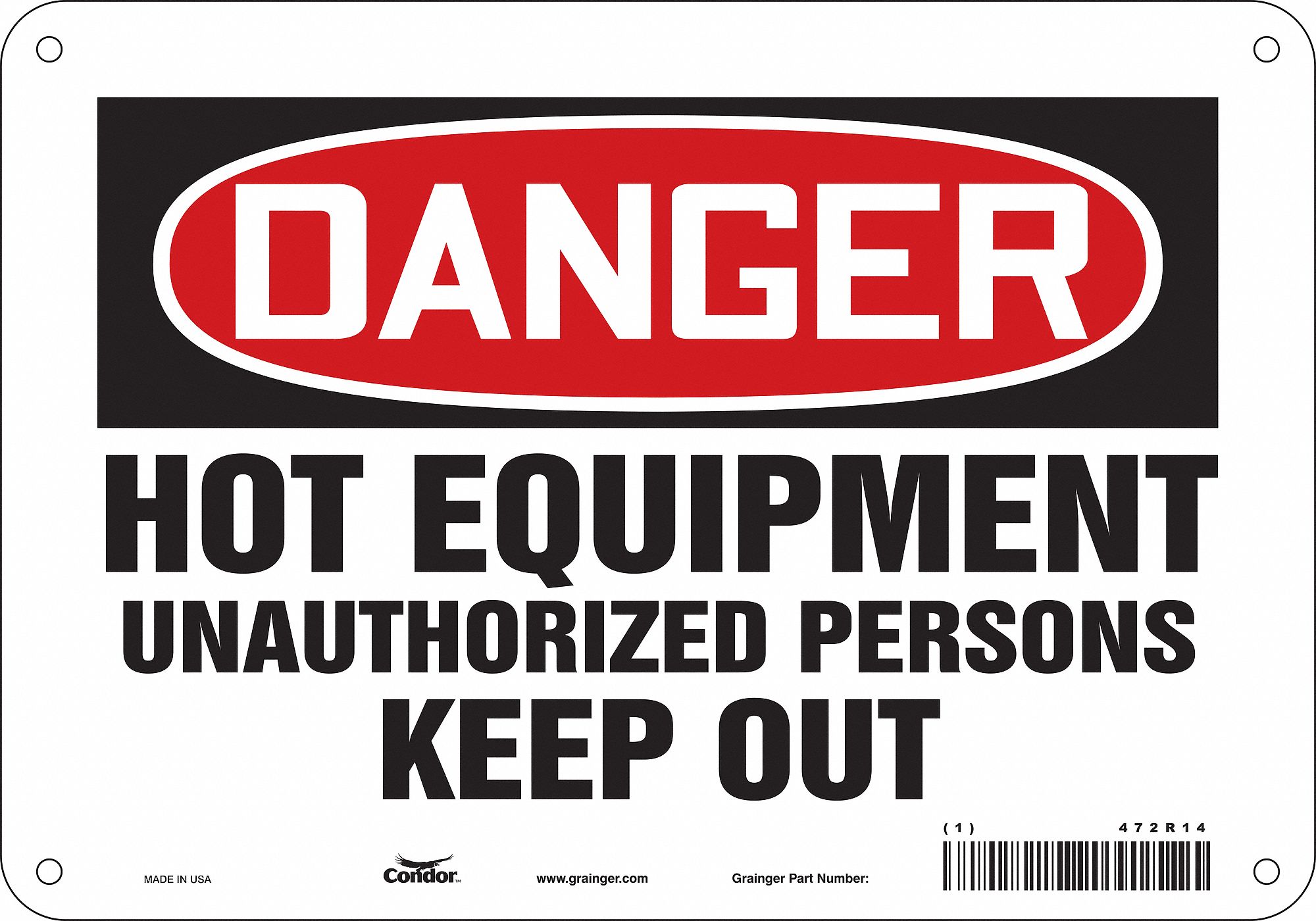 Safety Sign, 7 in x 10 in, Aluminum