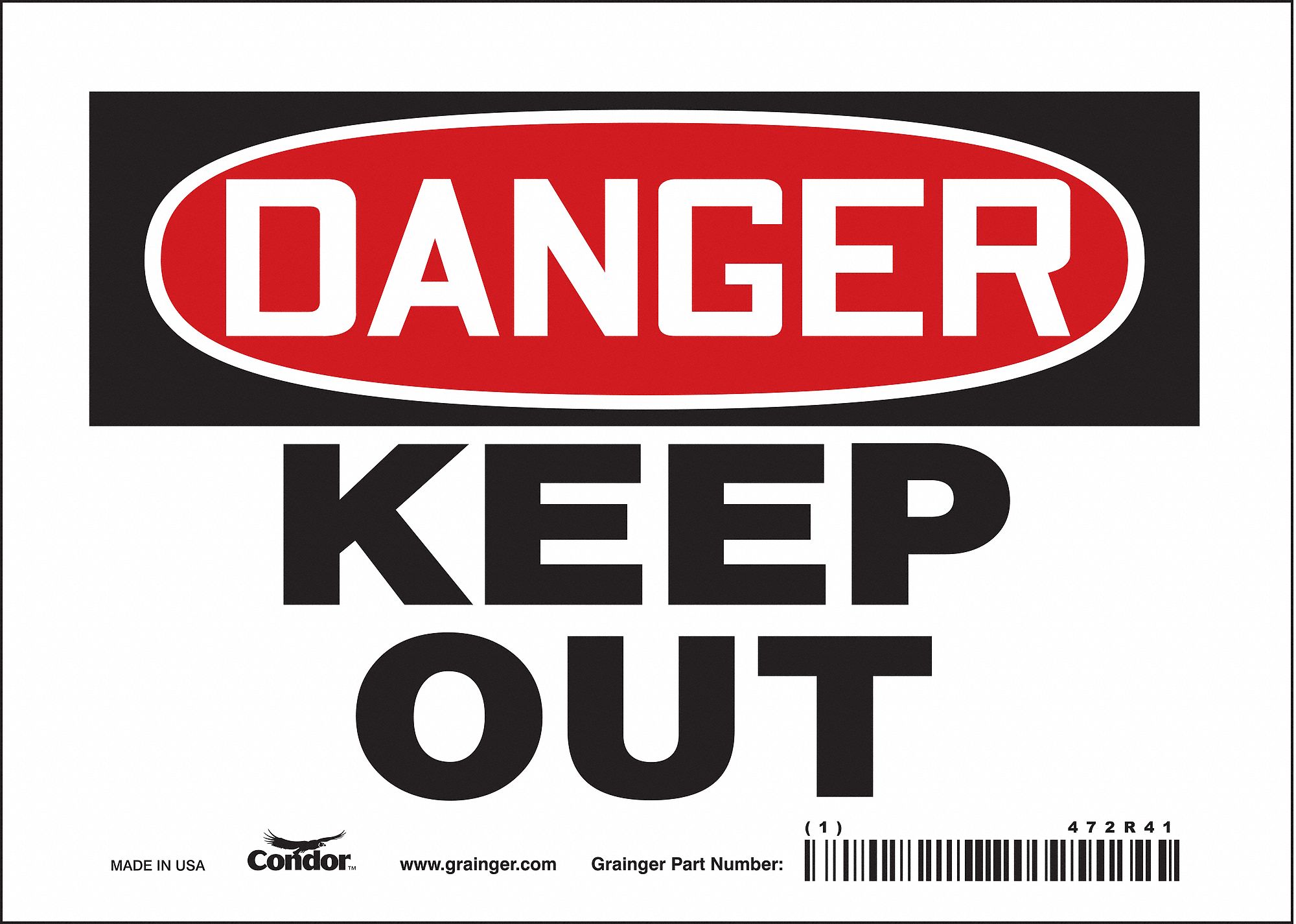 Safety Sign: Vinyl, Adhesive Sign Mounting, 5 in x 7 in Nominal Sign Size, Not Retroreflective, Wall