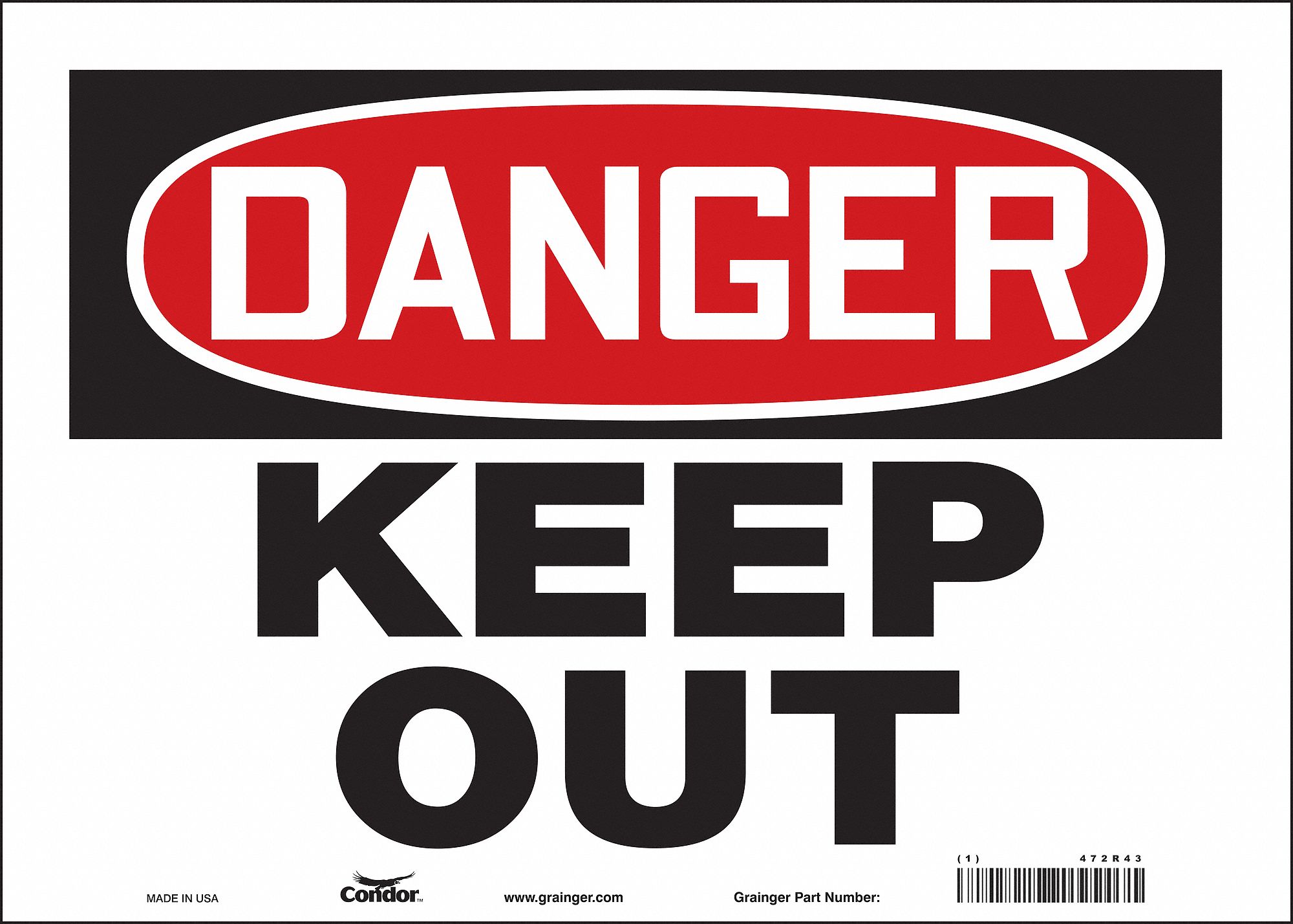 Safety Sign: Vinyl, Adhesive Sign Mounting, 10 in x 14 in Nominal Sign Size, Not Retroreflective
