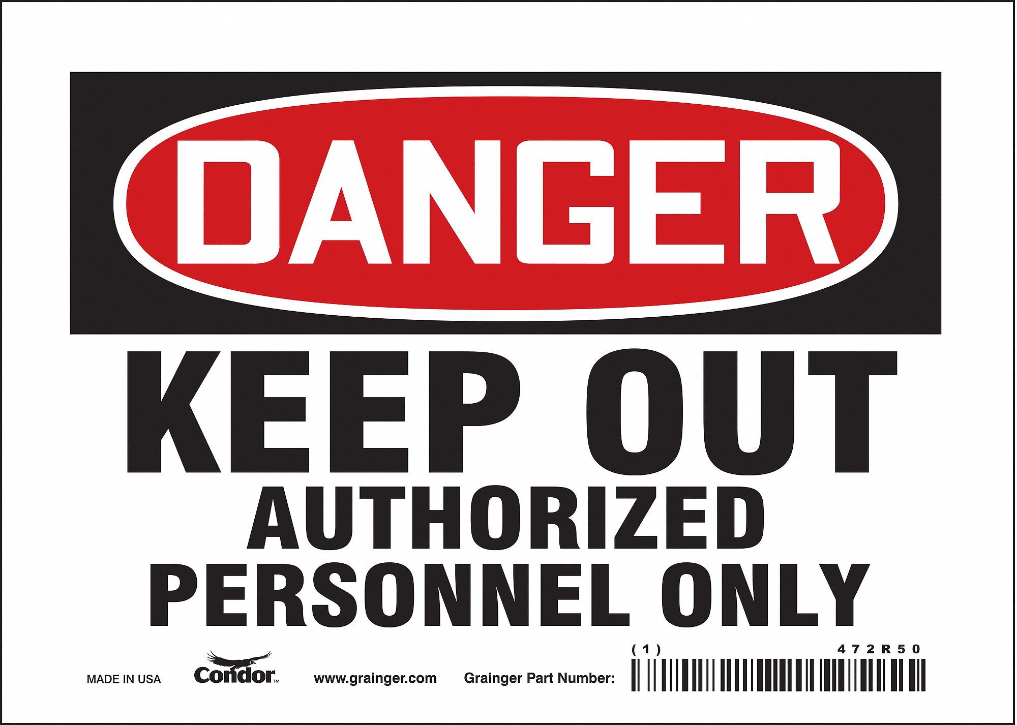 Safety Sign: Vinyl, Adhesive Sign Mounting, 5 in x 7 in Nominal Sign Size, Not Retroreflective, Wall