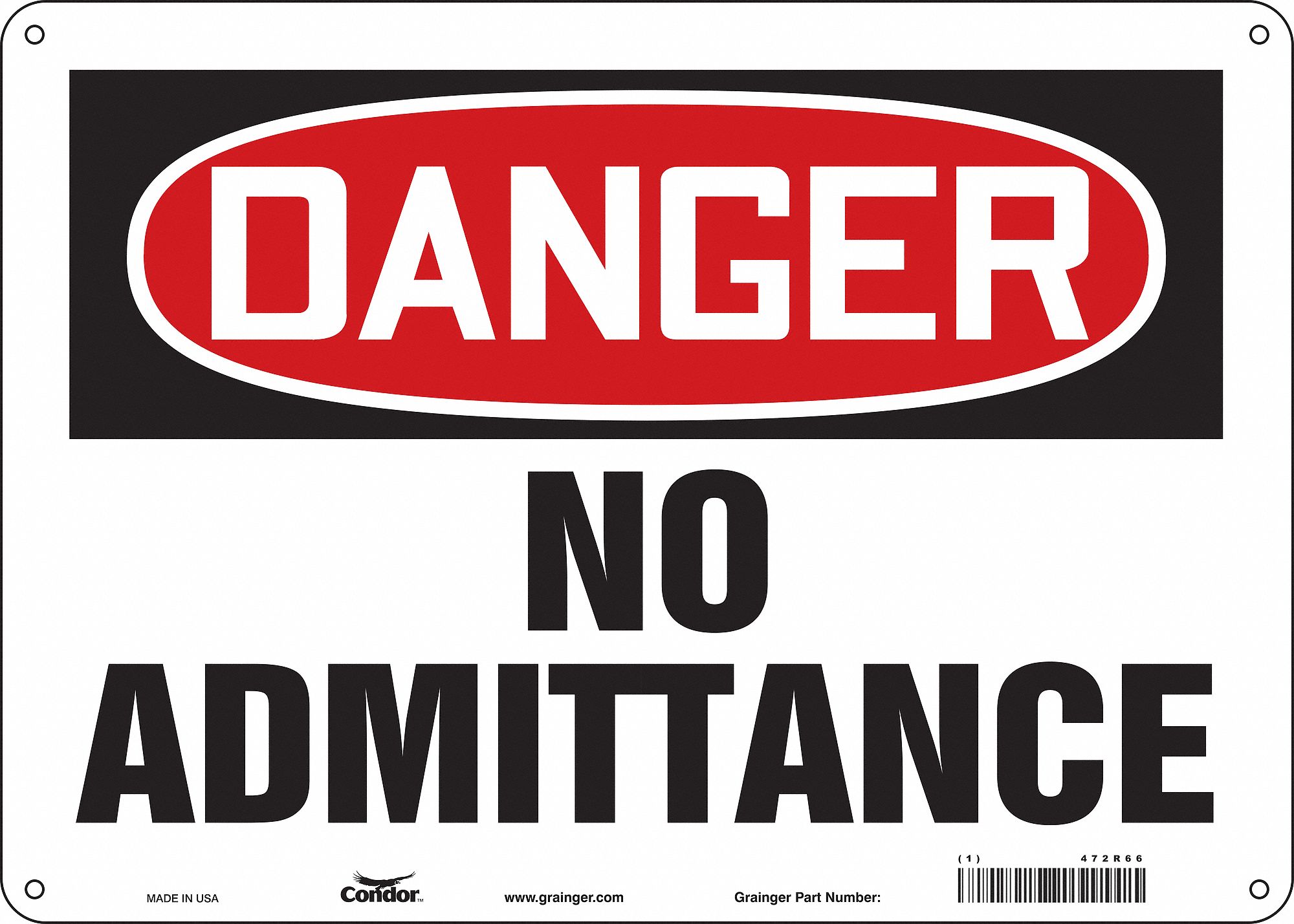 Safety Sign, 10 in x 14 in, Aluminum