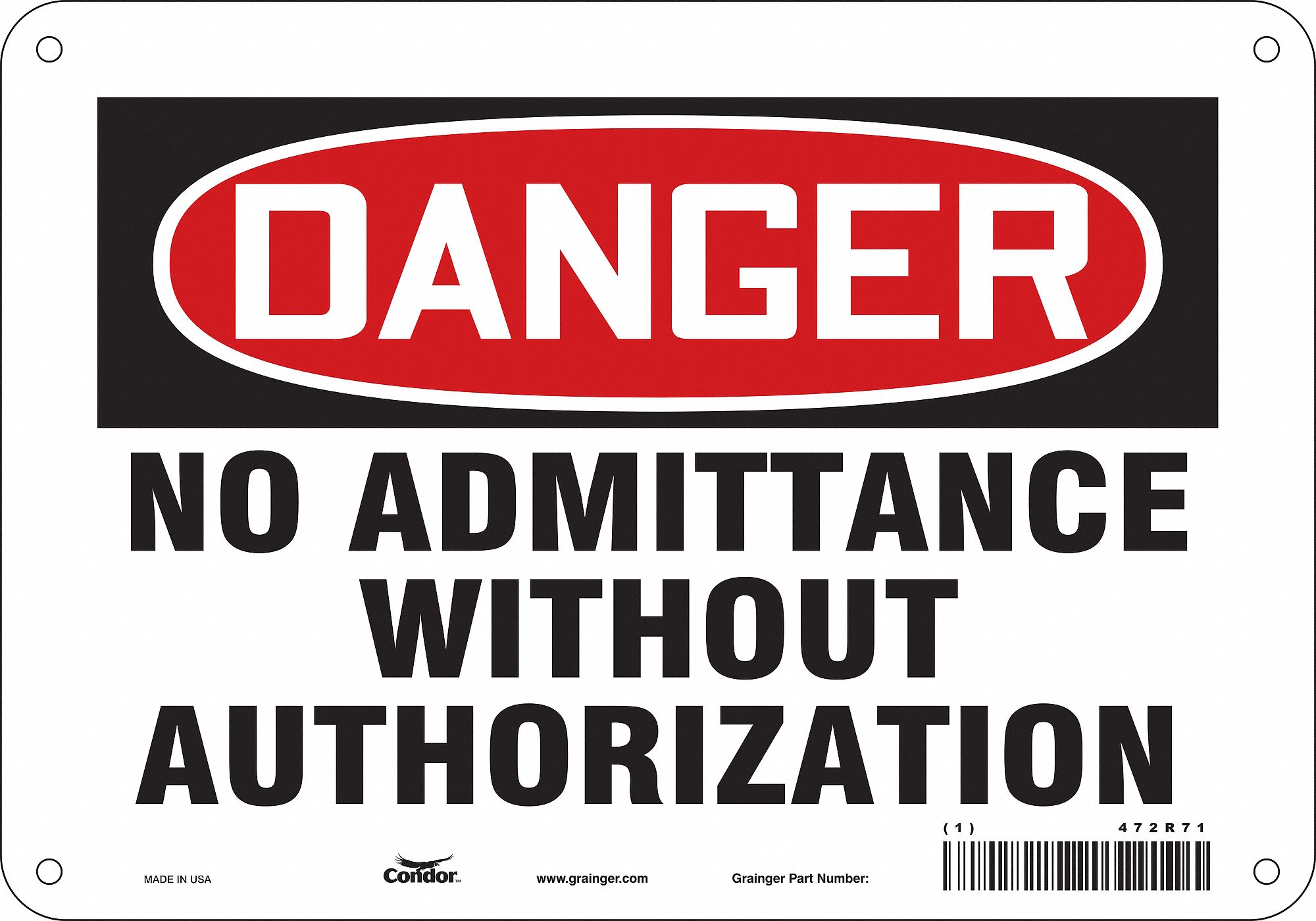 Safety Sign, 7 in x 10 in, Aluminum