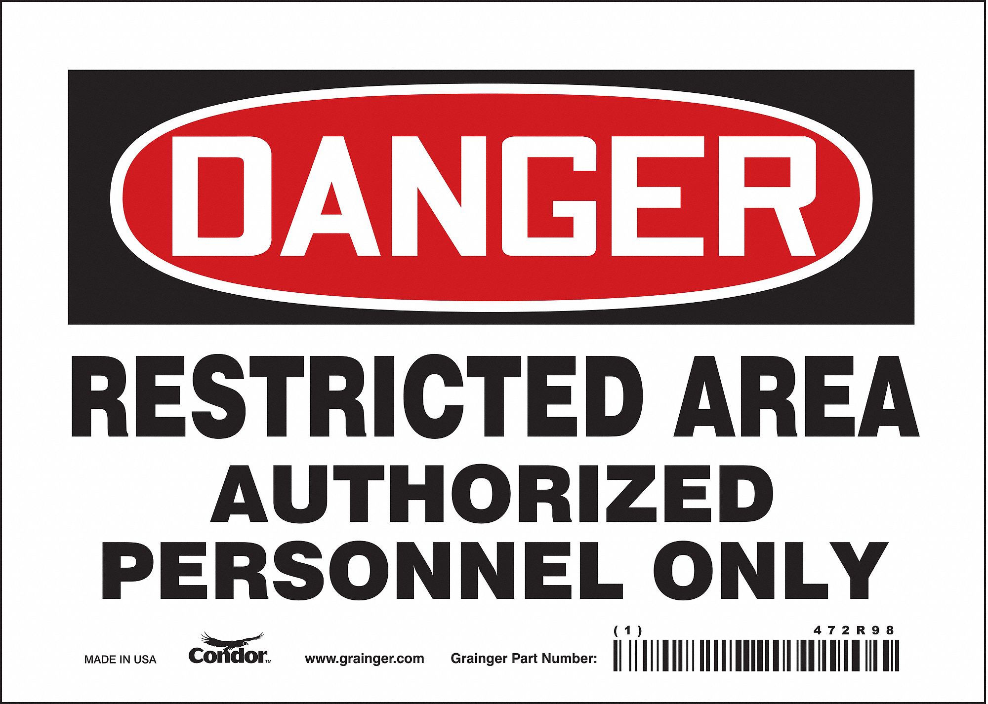 Safety Sign: Vinyl, Adhesive Sign Mounting, 5 in x 7 in Nominal Sign Size, Not Retroreflective, Wall