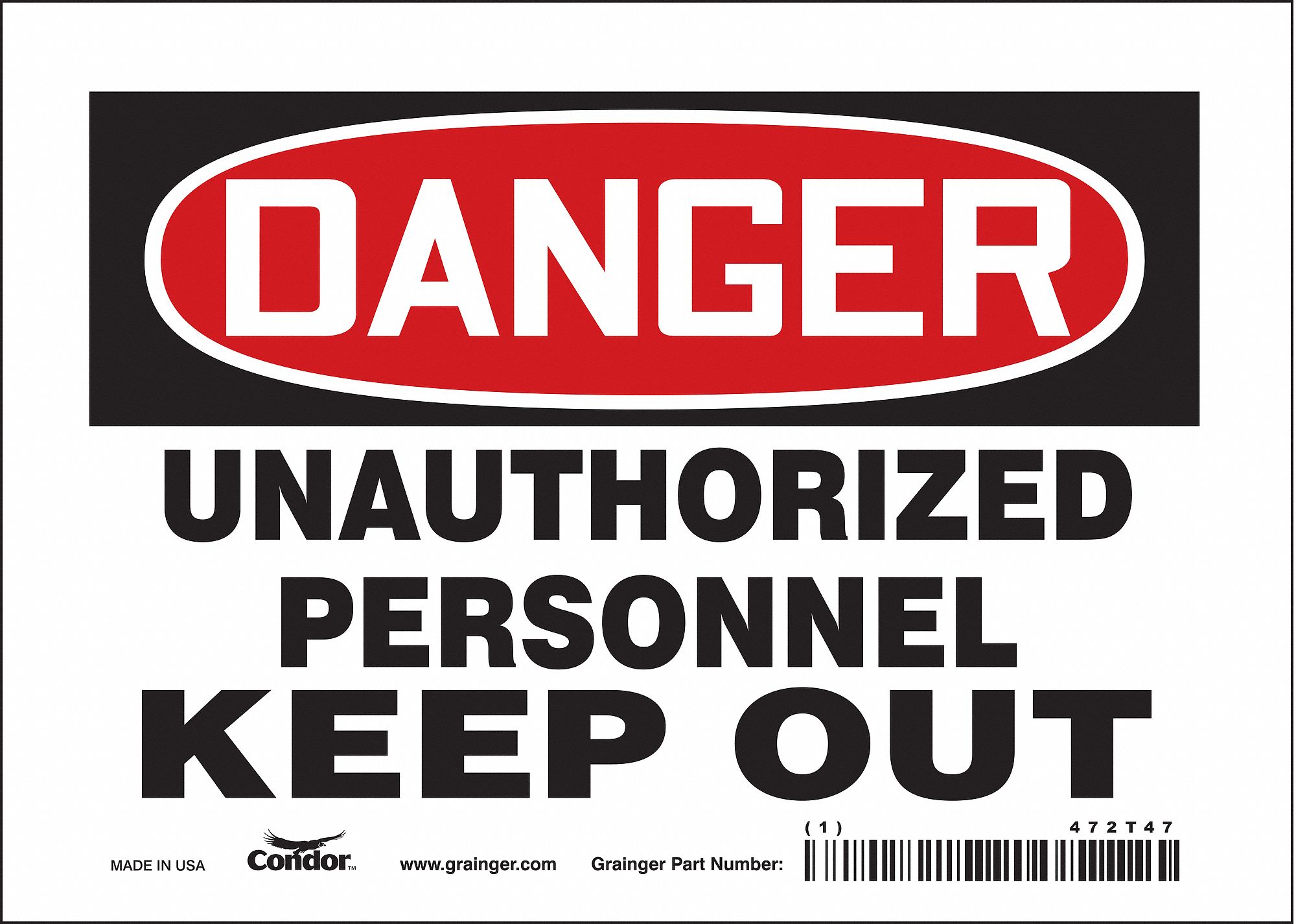 Safety Sign: Vinyl, Adhesive Sign Mounting, 5 in x 7 in Nominal Sign Size, Not Retroreflective, Wall