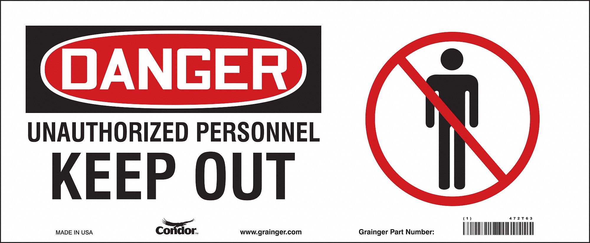 Safety Sign, 7 in x 17 in, Vinyl