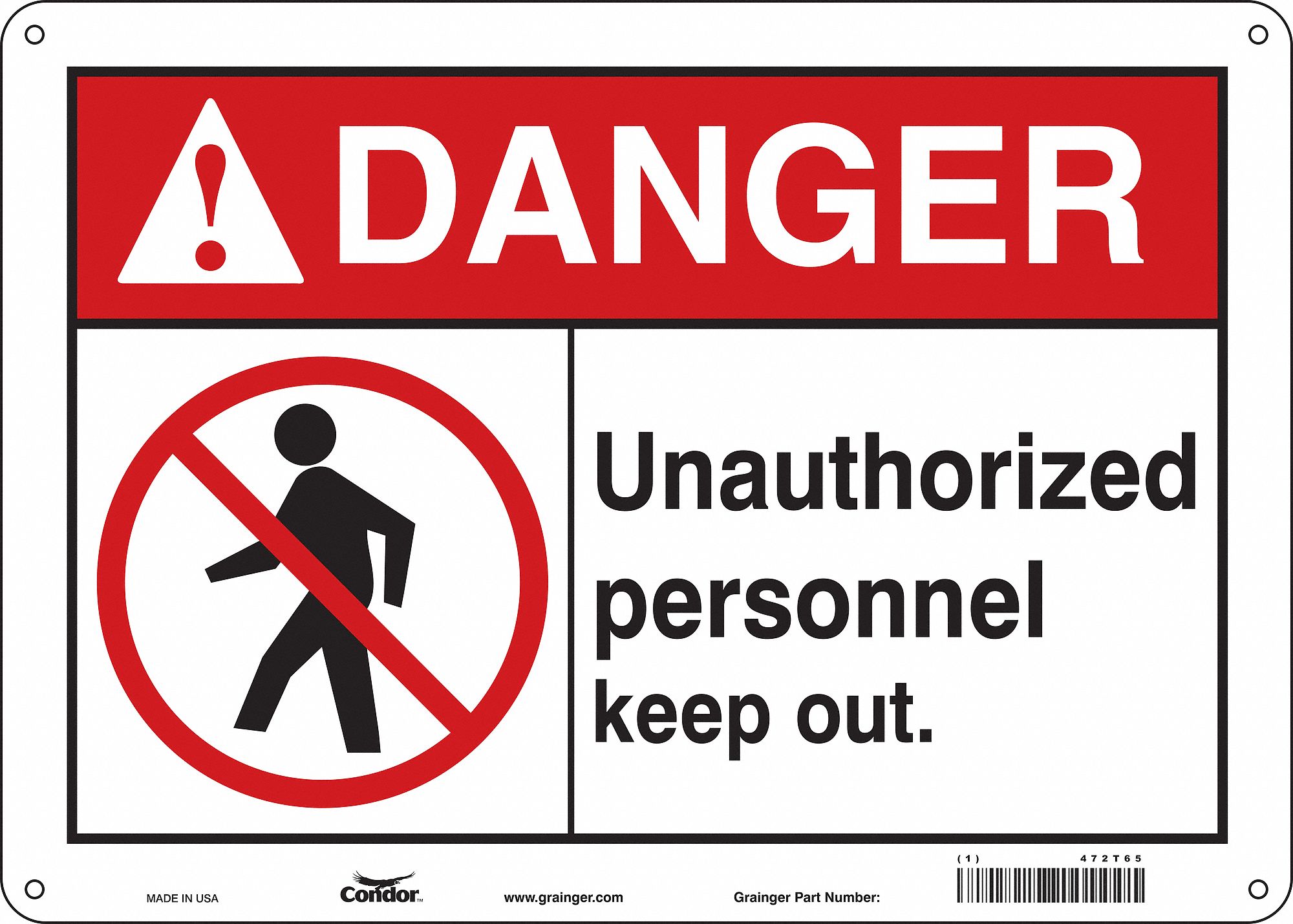 Safety Sign, 10 in x 14 in, Aluminum