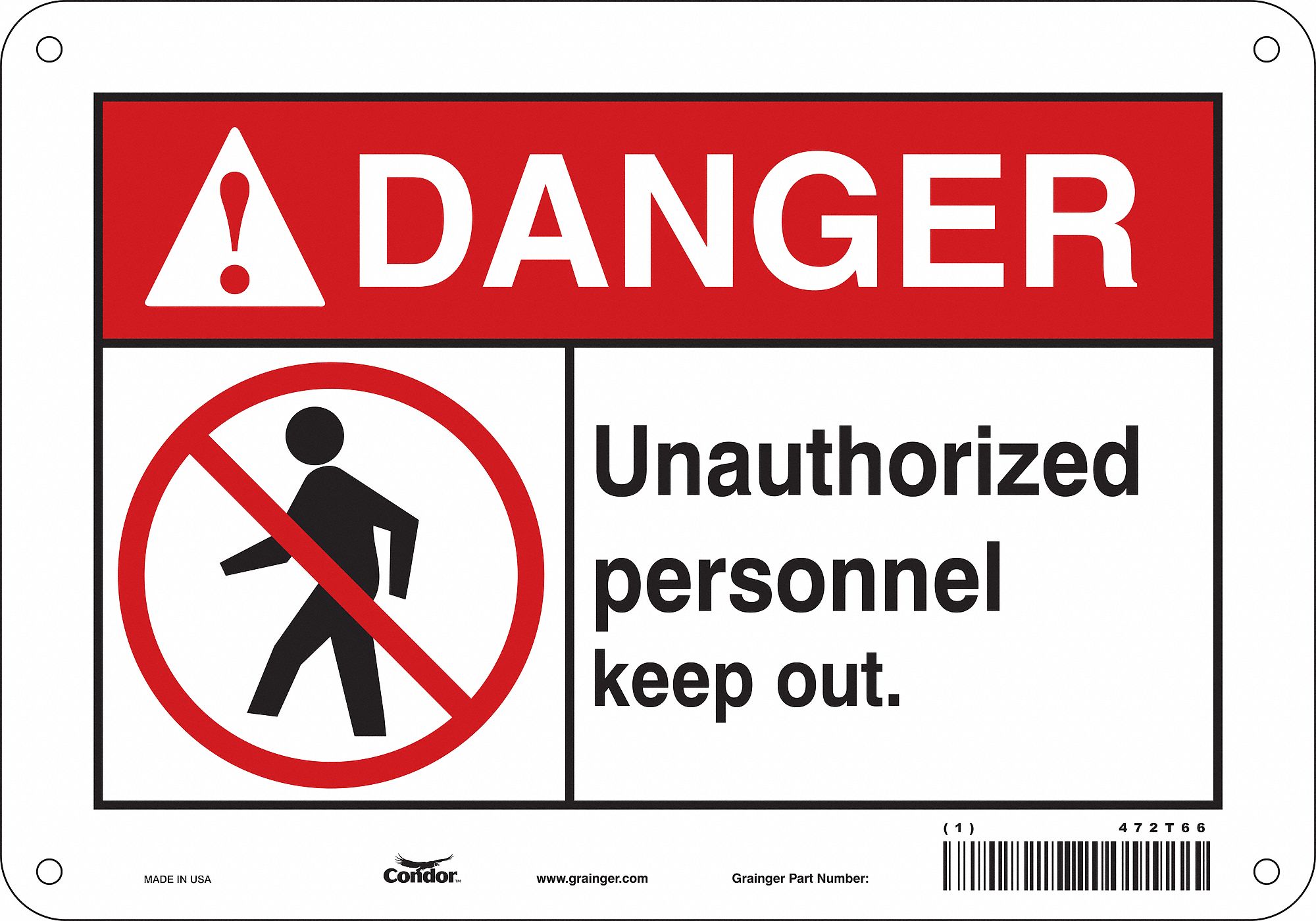 Safety Sign, 7 in x 10 in, Polyethylene