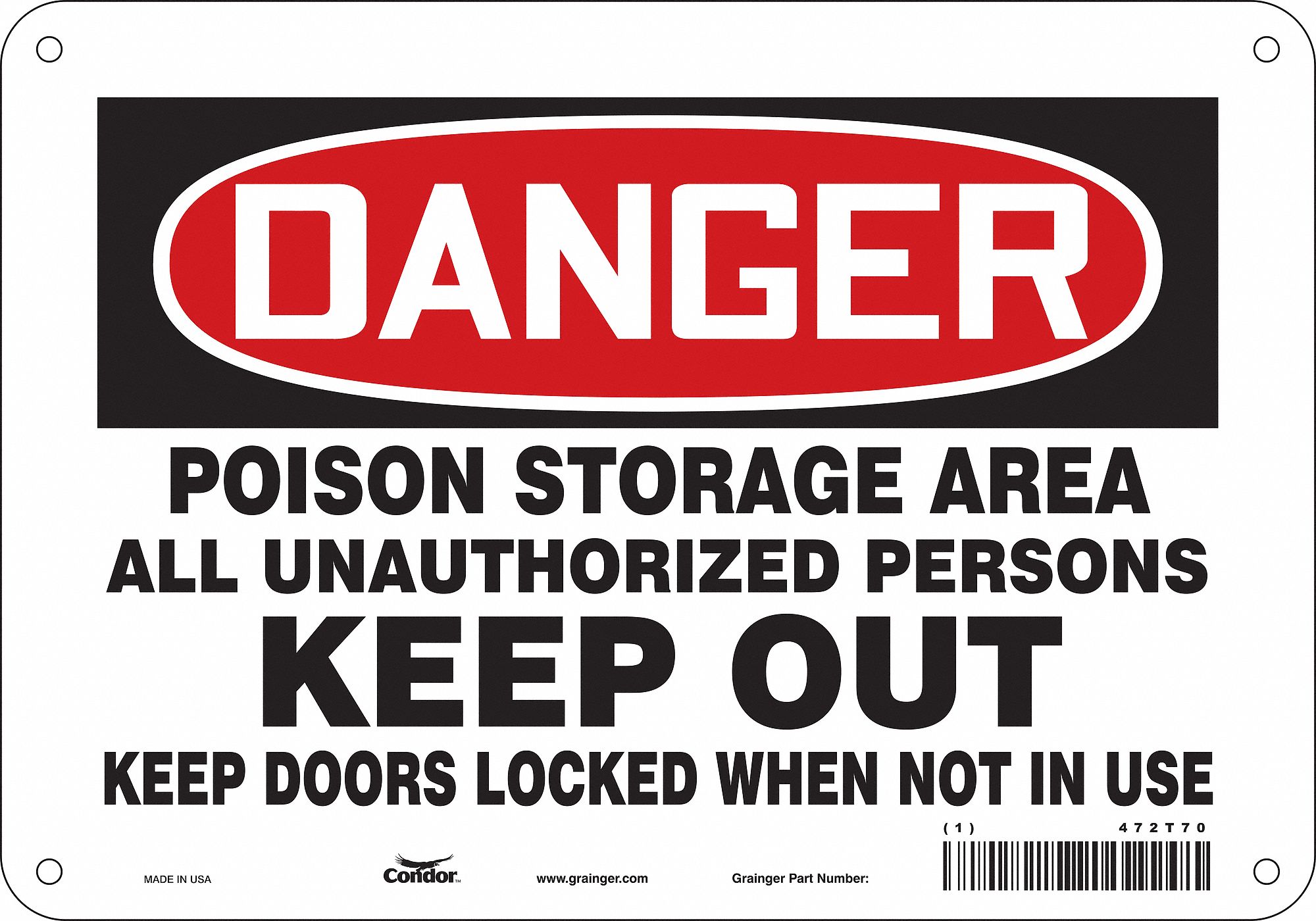 Safety Sign, 7 in x 10 in, Aluminum