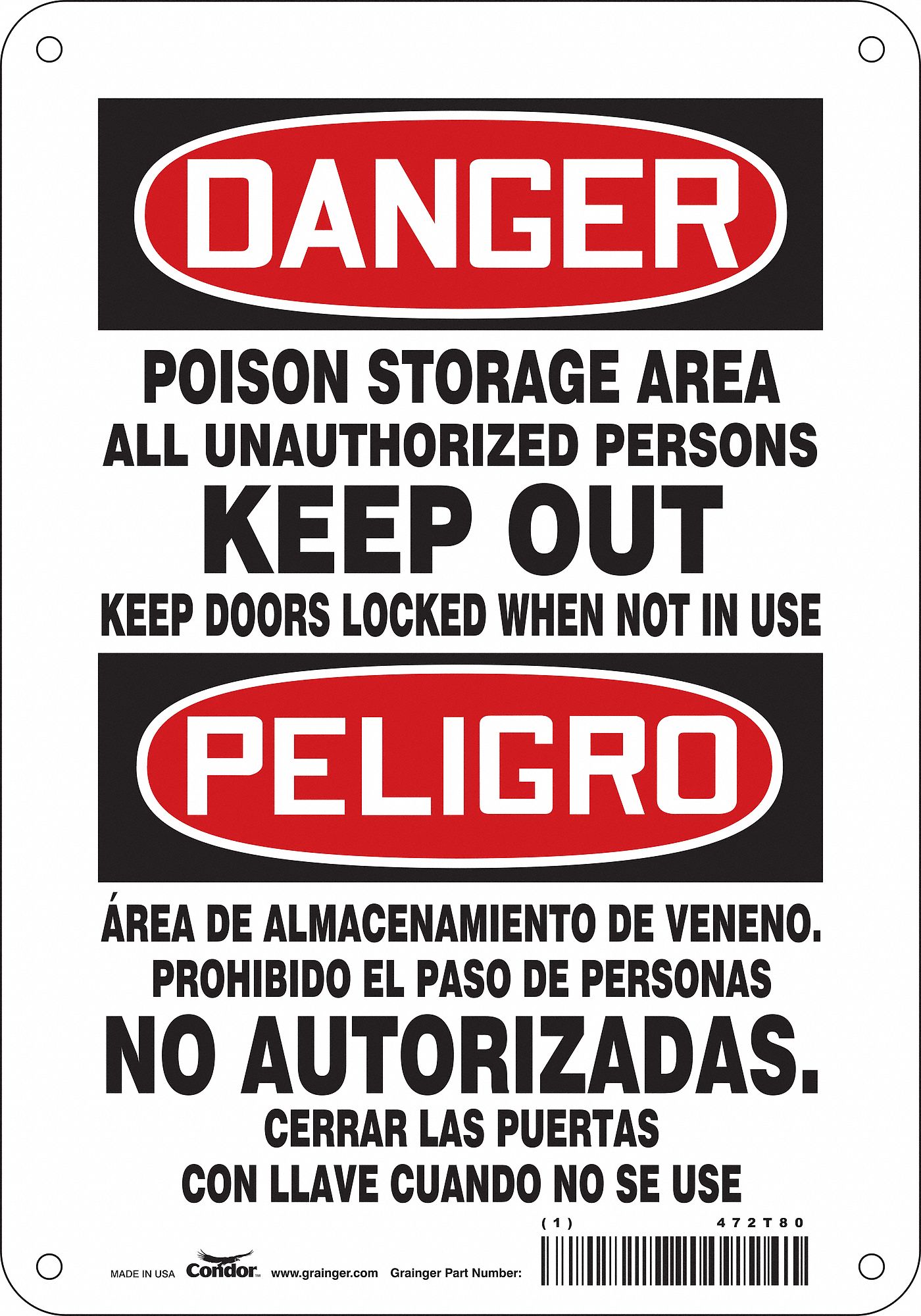 Safety Sign: Vinyl, Adhesive Sign Mounting, 10 in x 7 in Nominal Sign Size, Not Retroreflective