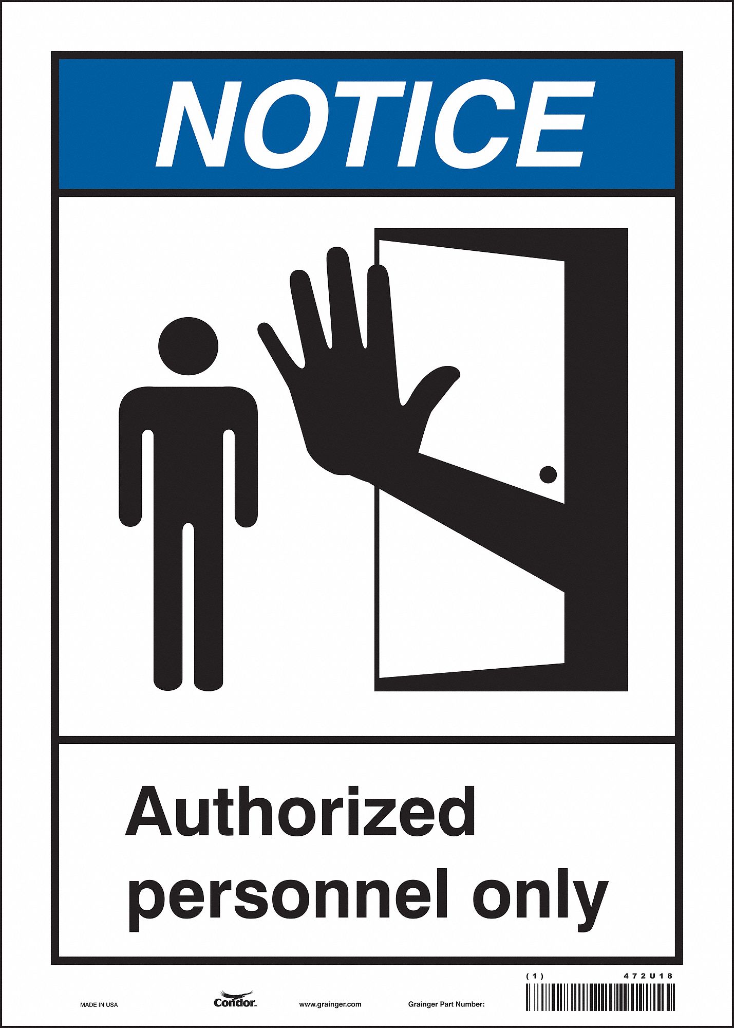 Safety Sign: Vinyl, Adhesive Sign Mounting, 14 in x 10 in Nominal Sign Size, Not Retroreflective