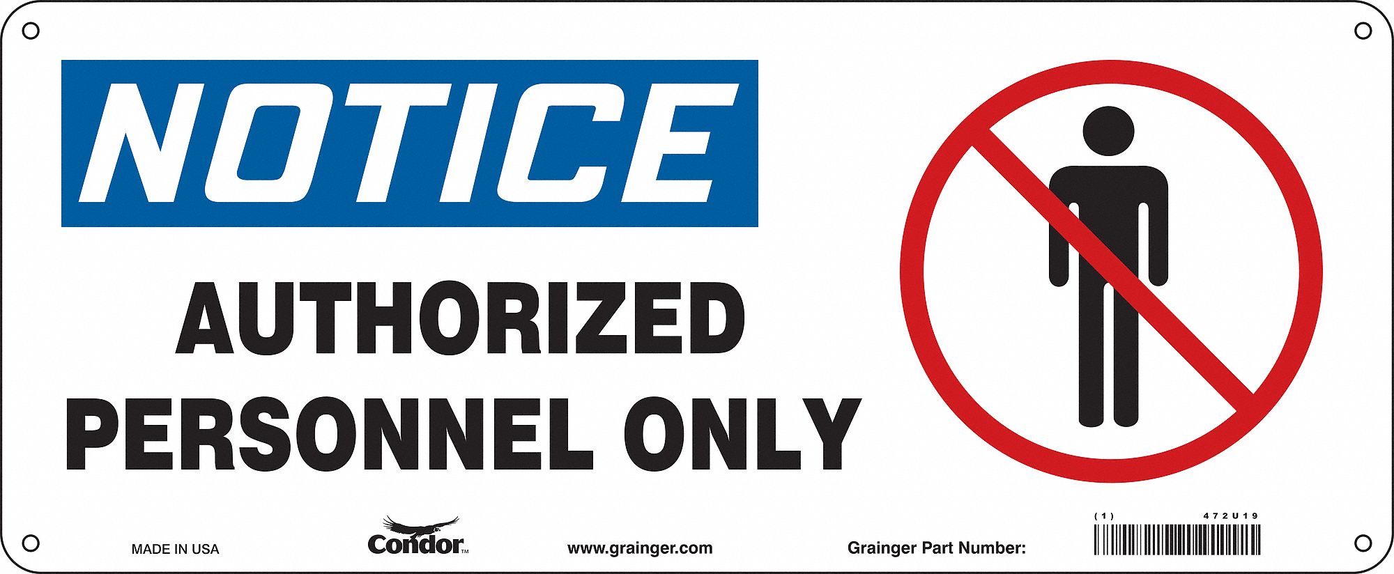 Safety Sign, 7 in x 17 in, Aluminum