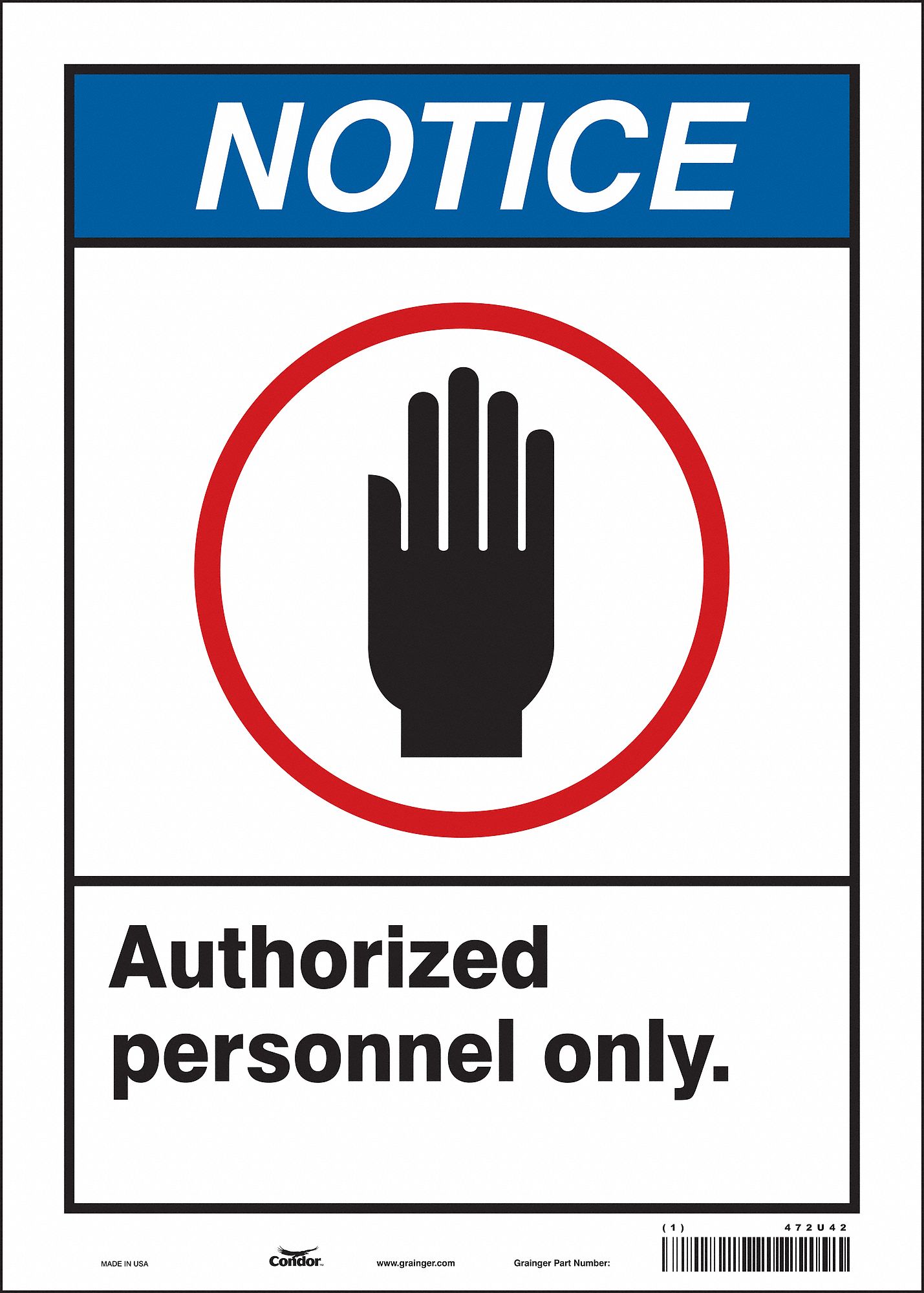 Safety Sign: Vinyl, Adhesive Sign Mounting, 14 in x 10 in Nominal Sign Size, Not Retroreflective