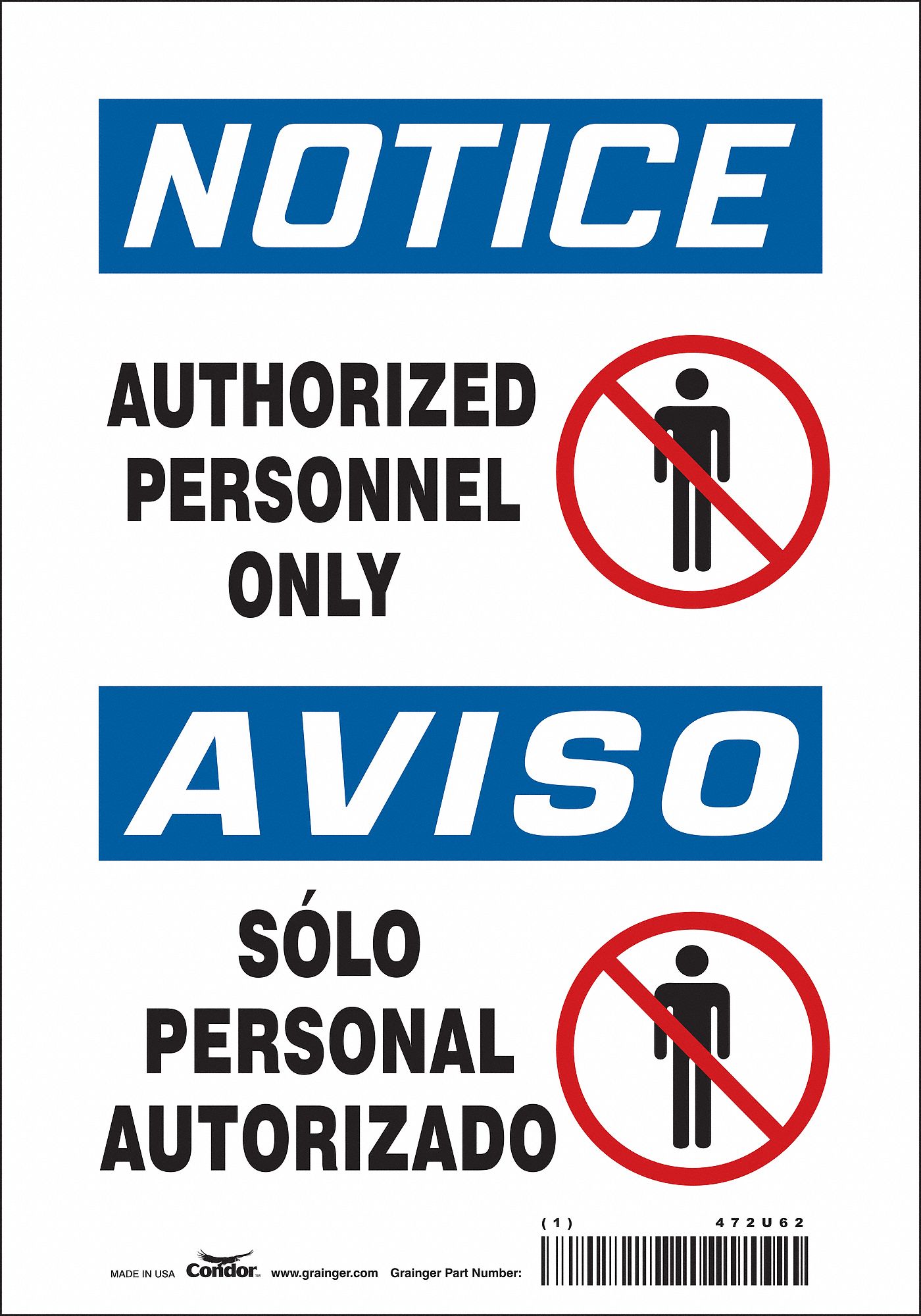 Safety Sign: Vinyl, Adhesive Sign Mounting, 10 in x 7 in Nominal Sign Size, Not Retroreflective
