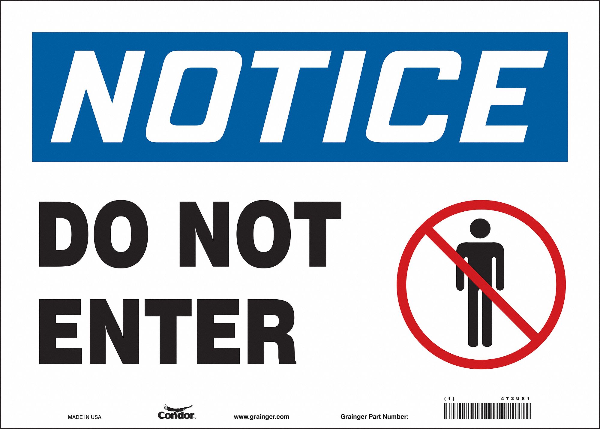 Safety Sign: Vinyl, Adhesive Sign Mounting, 10 in x 14 in Nominal Sign Size, Not Retroreflective