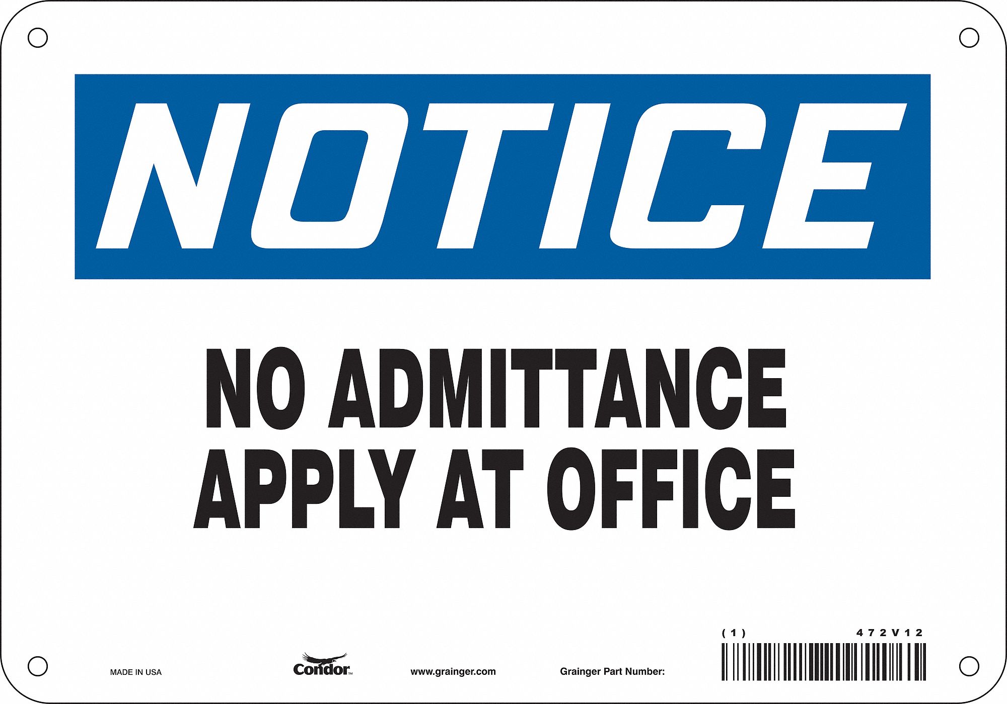 Safety Sign, 7 in x 10 in, Aluminum