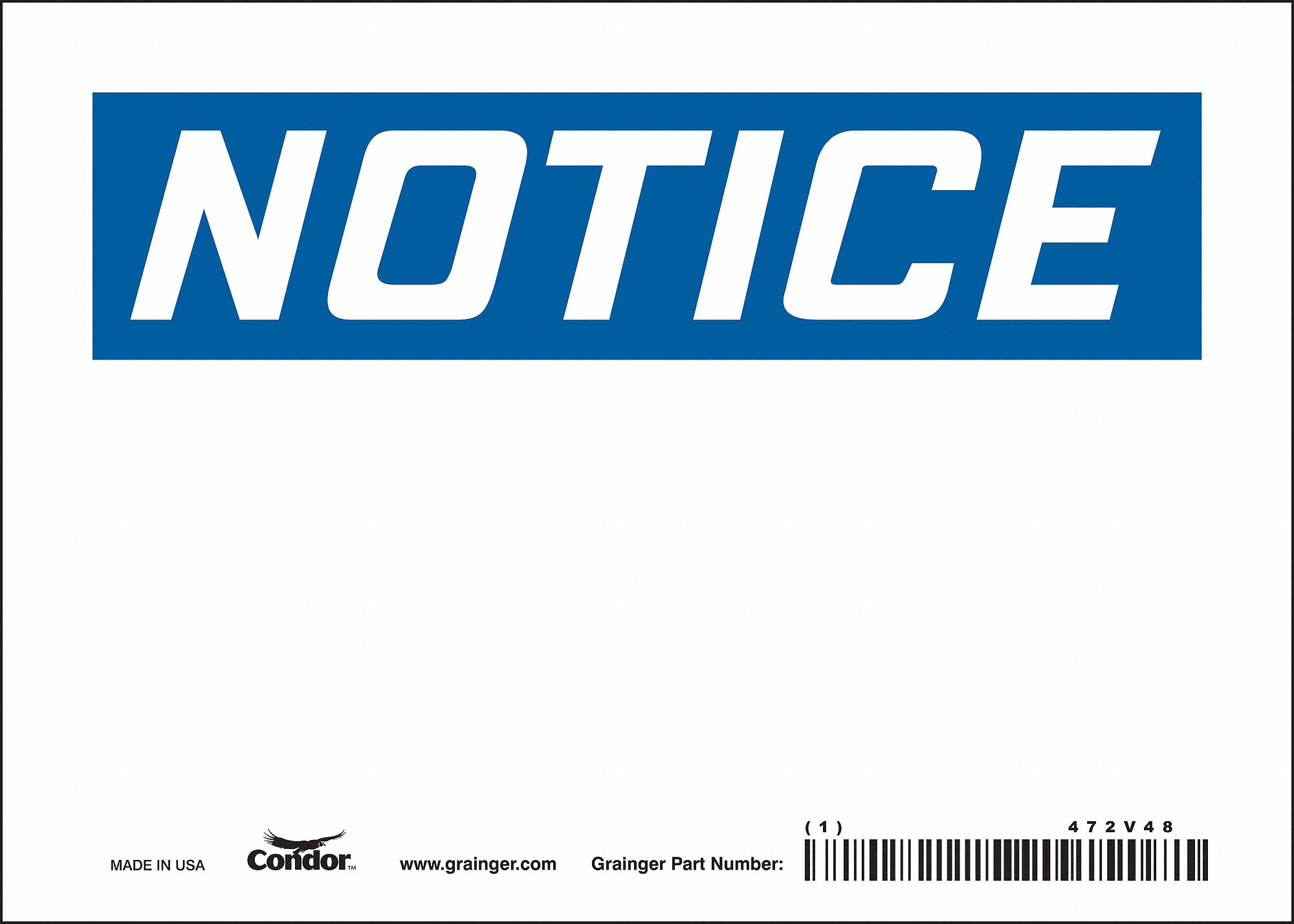 Safety Sign: Vinyl, Adhesive Sign Mounting, 5 in x 7 in Nominal Sign Size, Not Retroreflective