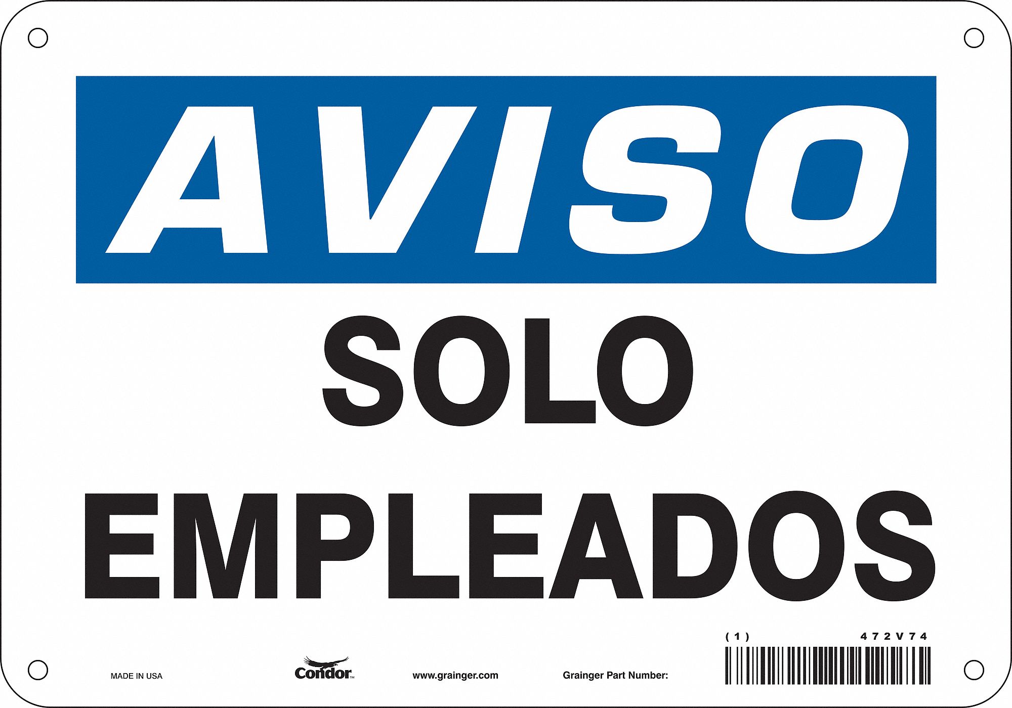 Safety Sign, 7 in x 10 in, Polyethylene