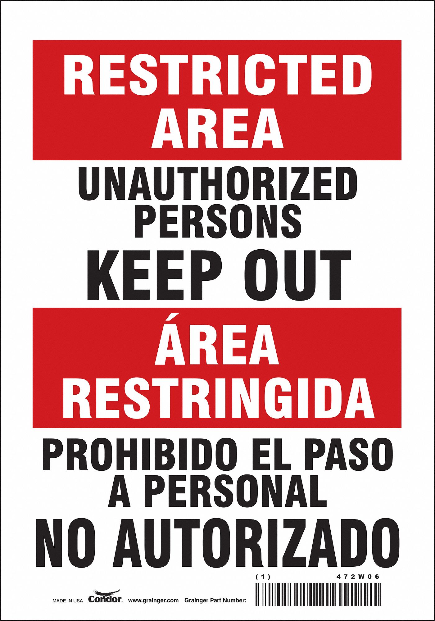 Safety Sign: Vinyl, Adhesive Sign Mounting, 10 in x 7 in Nominal Sign Size, Not Retroreflective