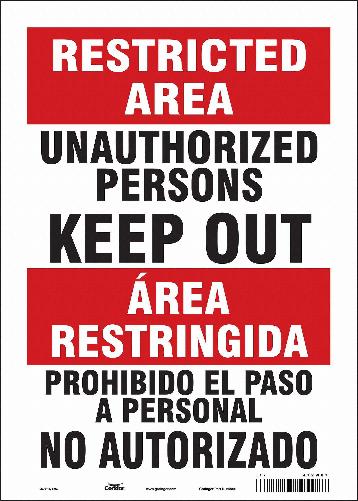 Safety Sign: Vinyl, Adhesive Sign Mounting, 14 in x 10 in Nominal Sign Size, Not Retroreflective