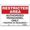 Restricted Area: Authorized Personnel Only Proper ID Required Signs