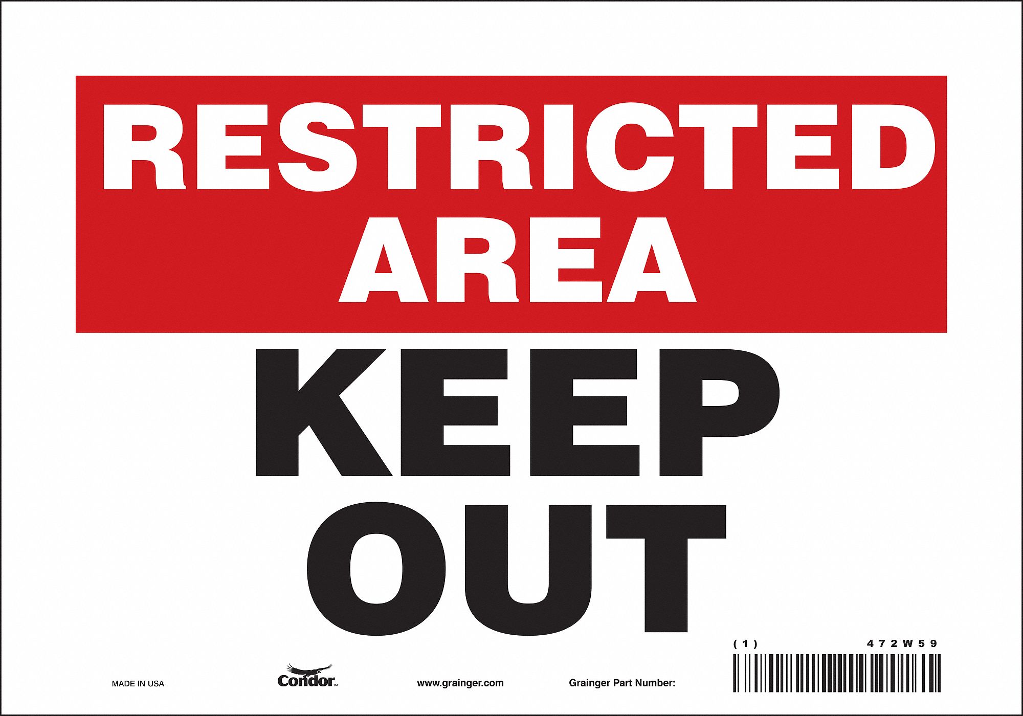 Safety Sign: Vinyl, Adhesive Sign Mounting, 7 in x 10 in Nominal Sign Size, Not Retroreflective