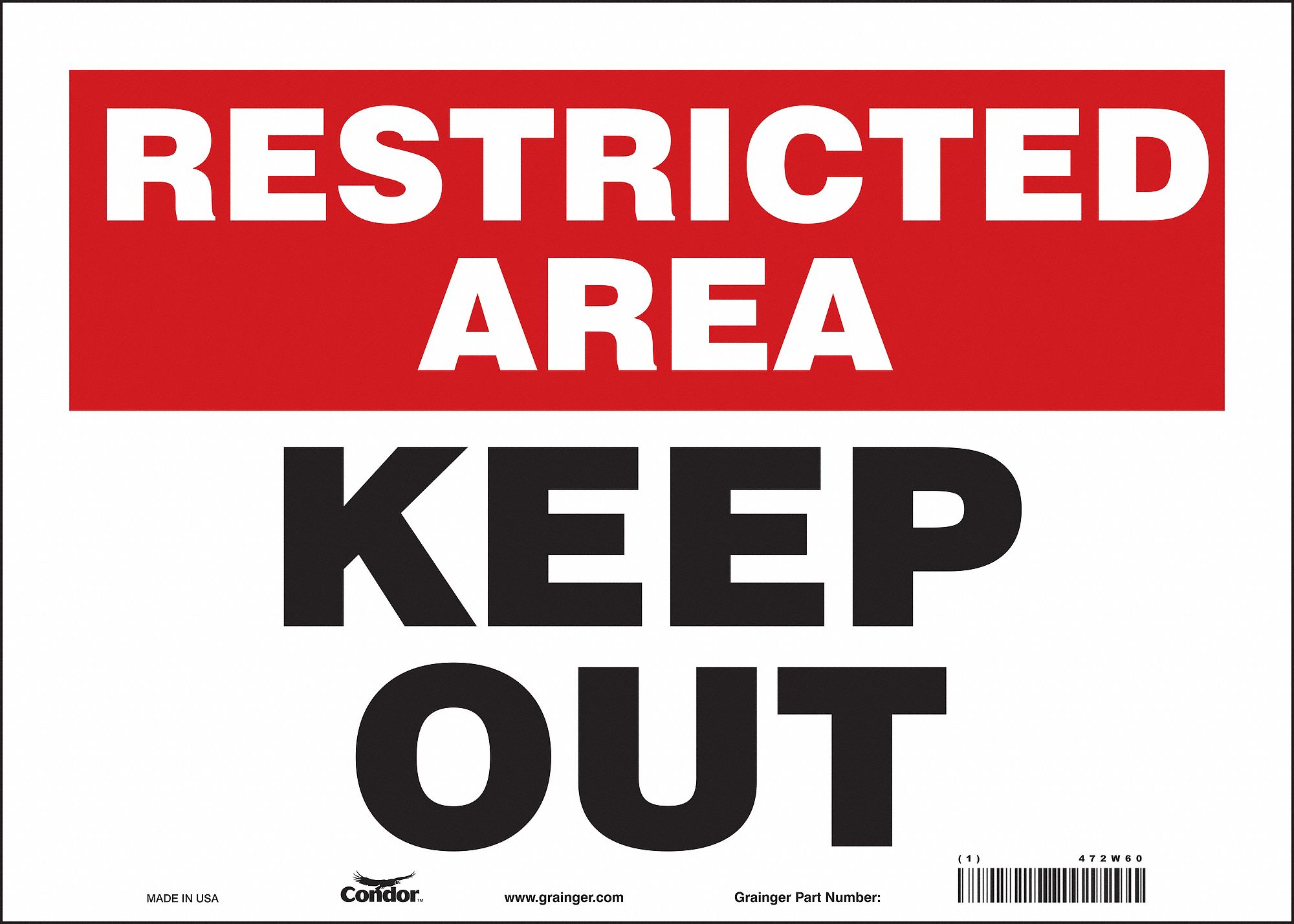 Safety Sign: Vinyl, Adhesive Sign Mounting, 10 in x 14 in Nominal Sign Size, Not Retroreflective